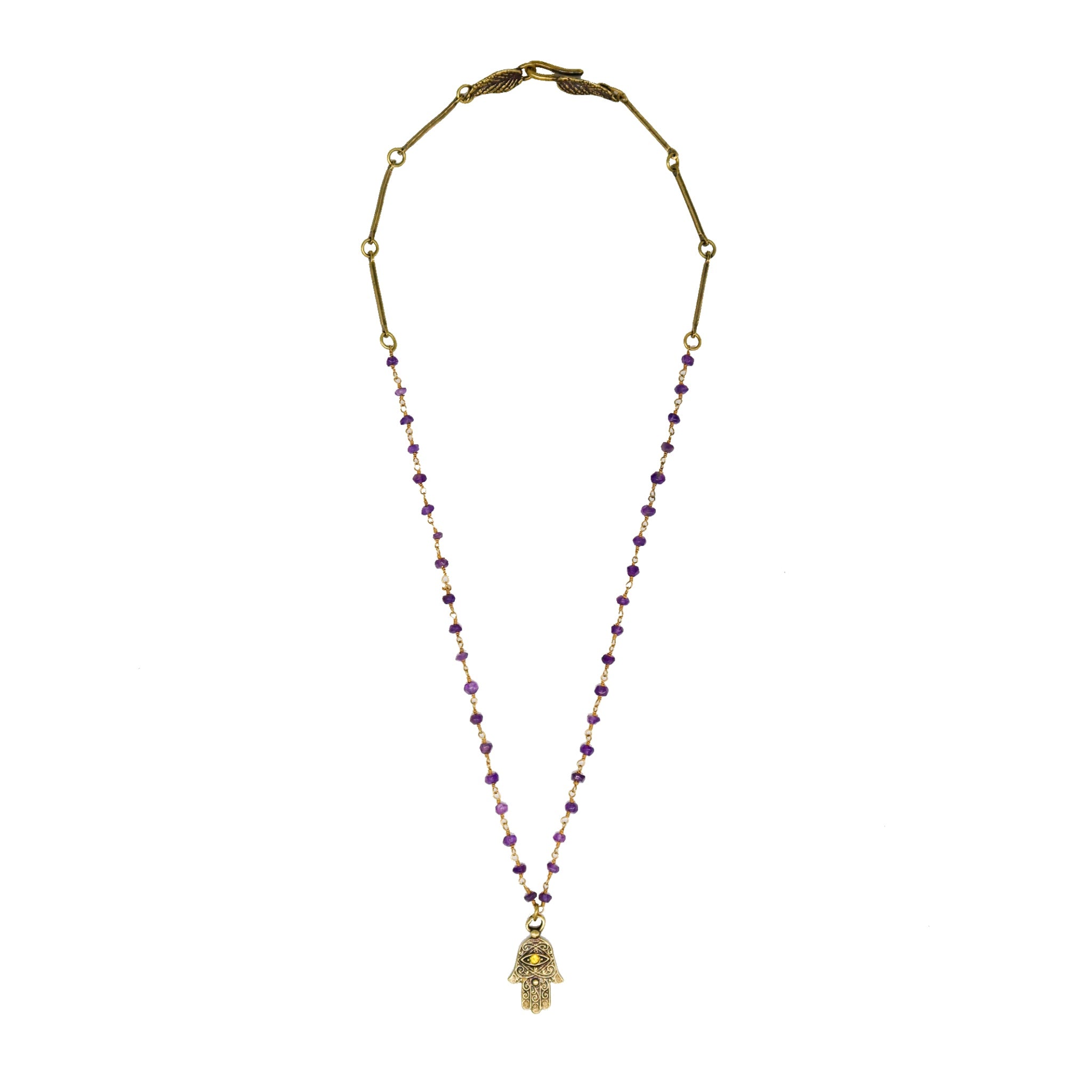 Hamsa Pyrite Protection Necklace