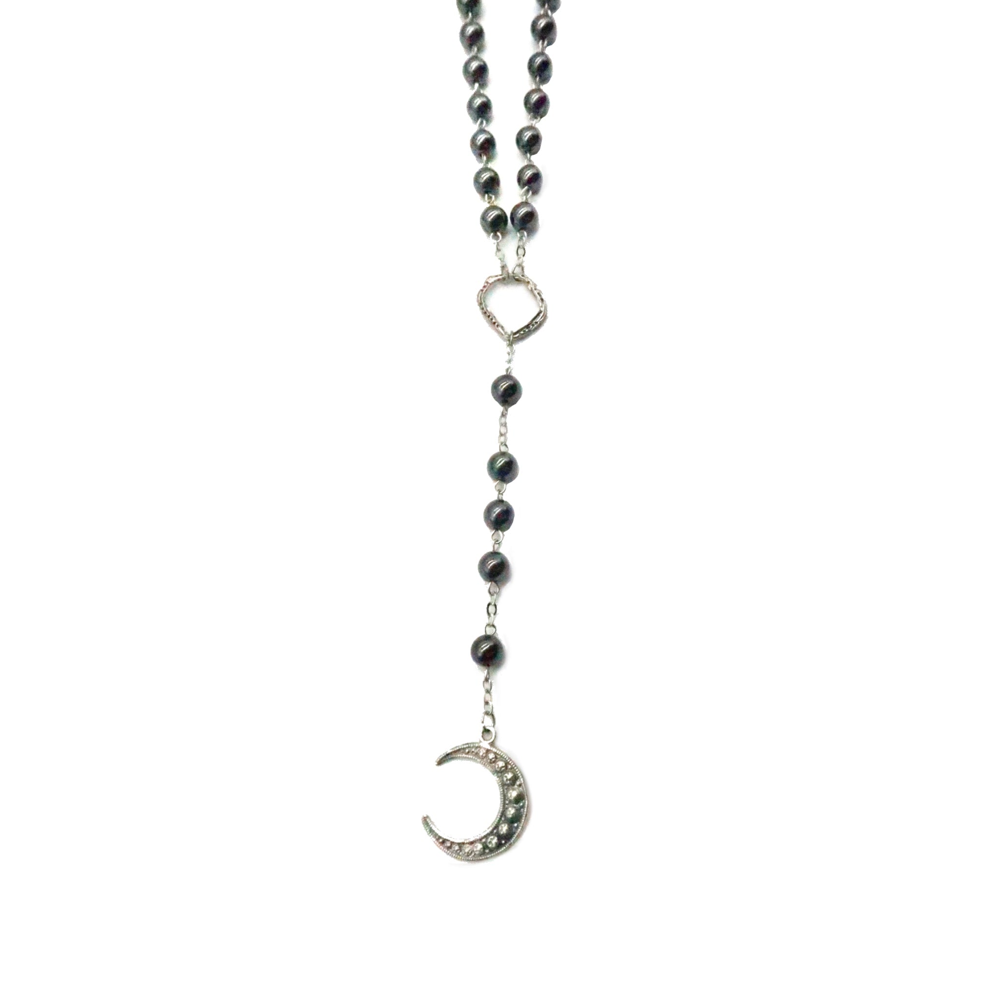Hematite Moon Rosary