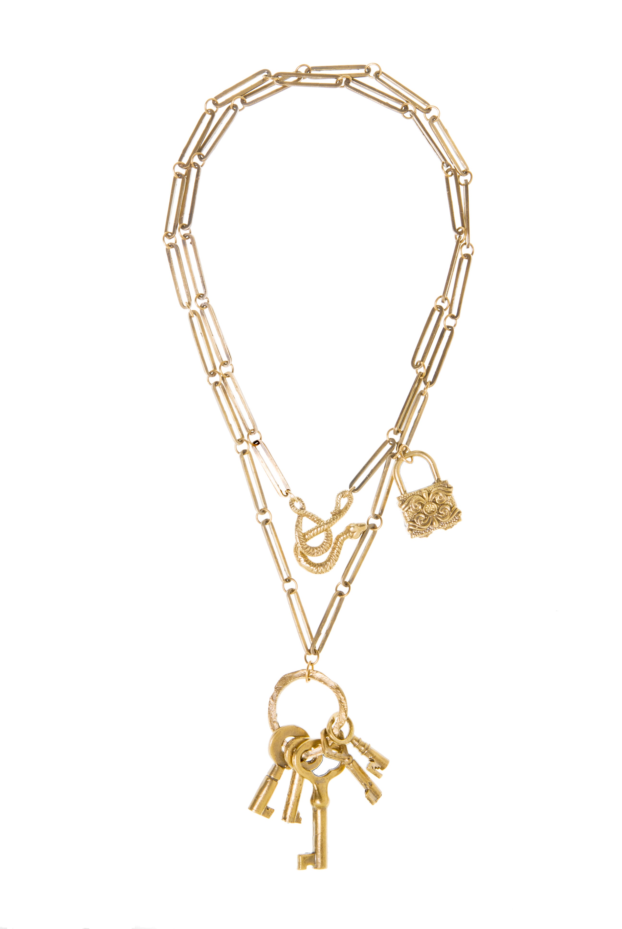 Skeleton Keys and Lock Necklace