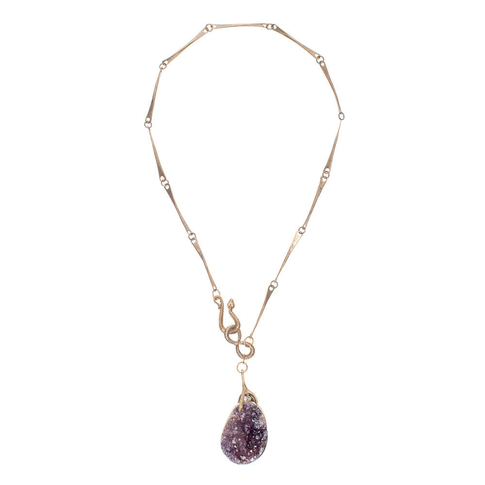 Druzy with Talon and Snake Necklace