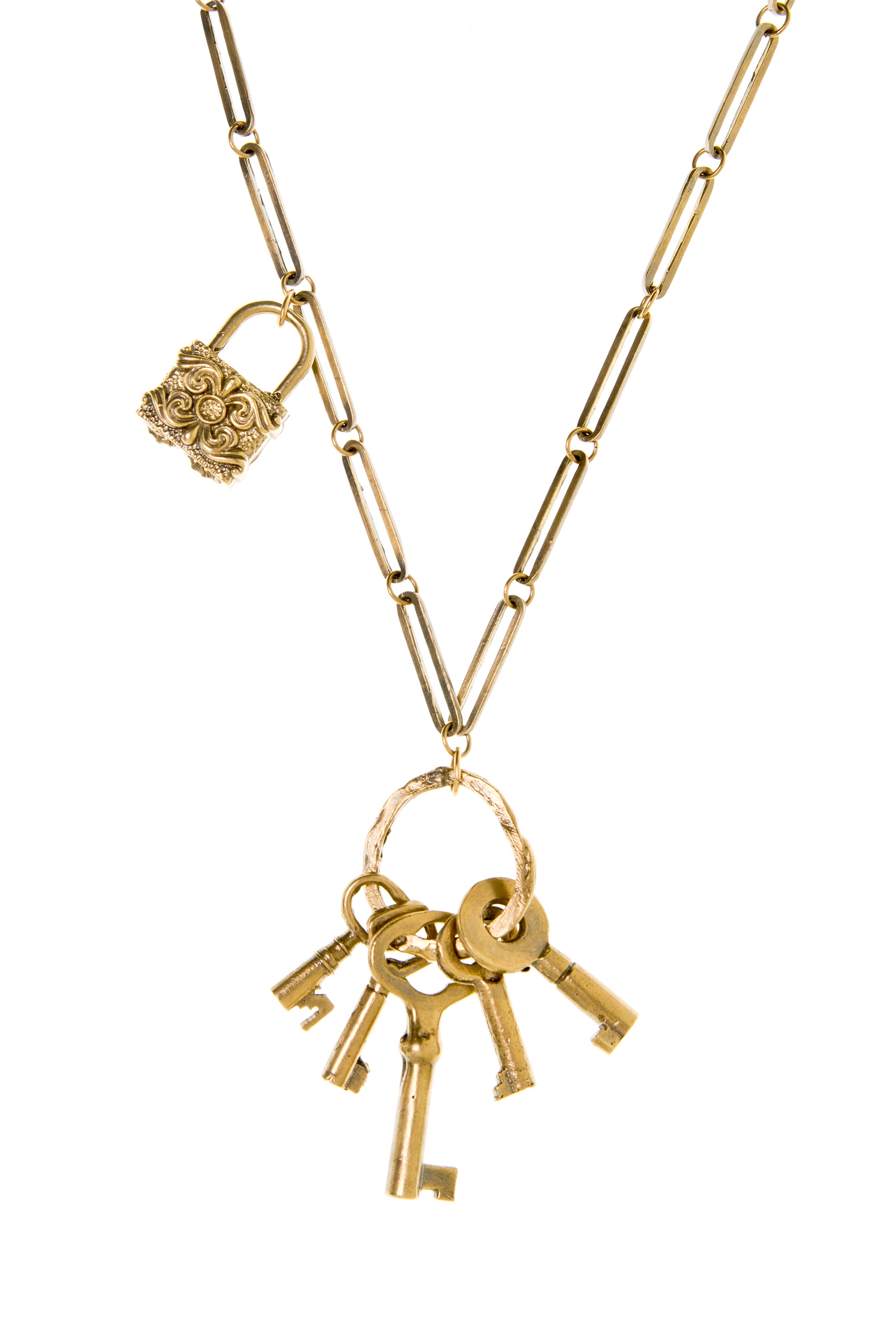 Skeleton Keys and Lock Necklace