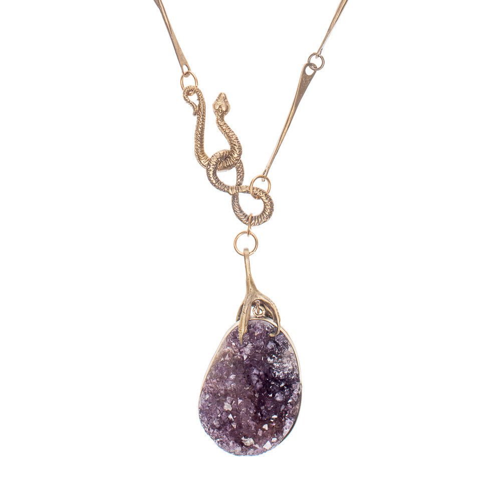 Druzy with Talon and Snake Necklace