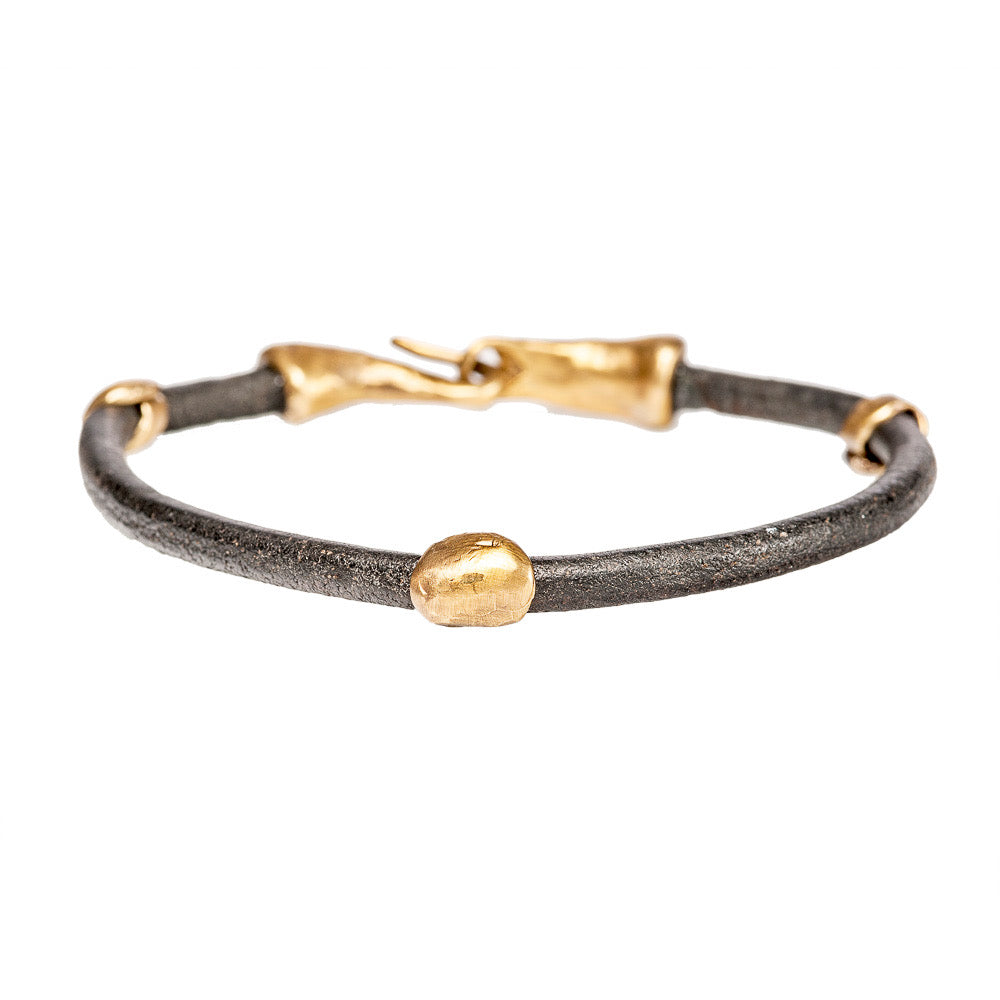 3 Bead Leather Bracelet