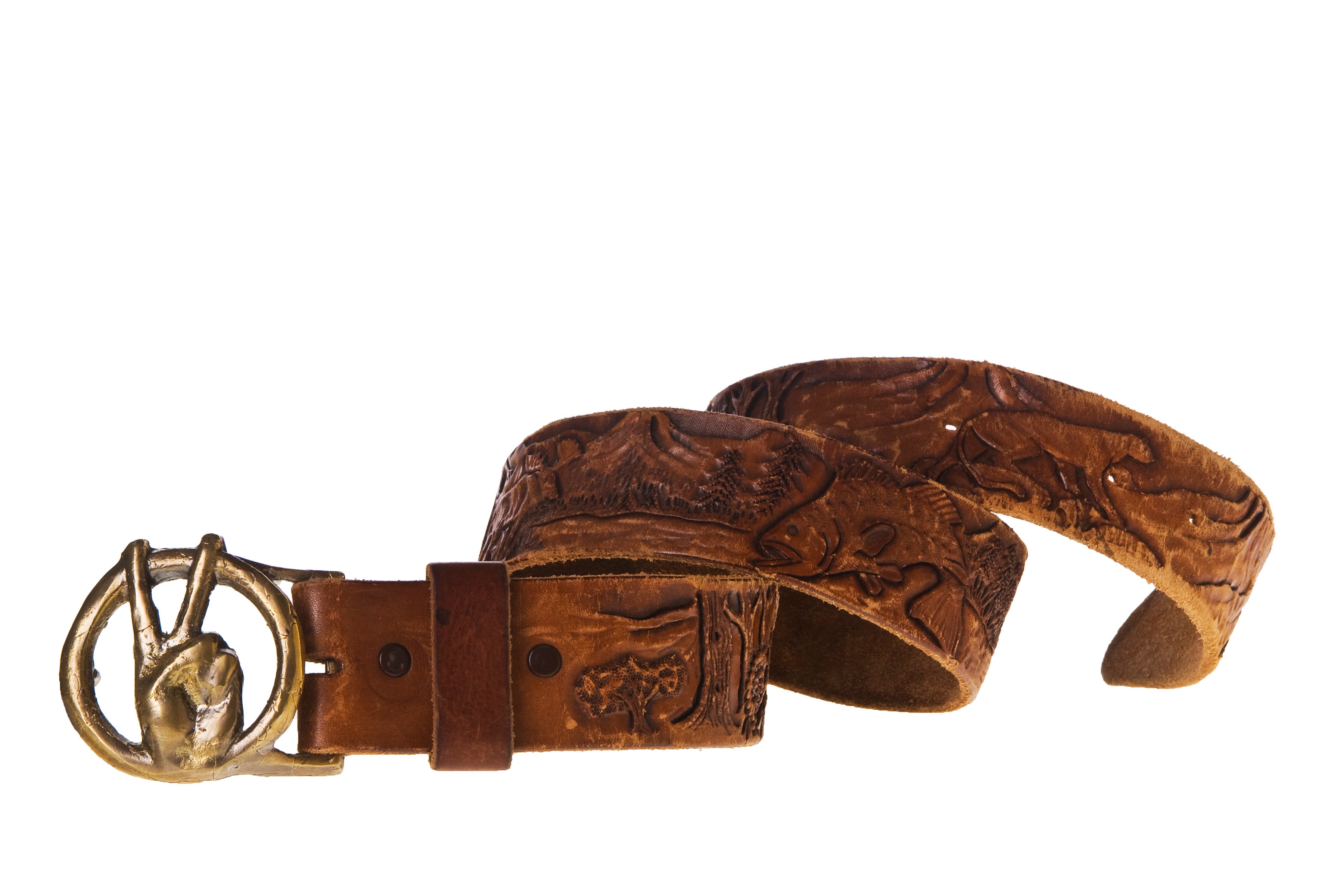 Peace Hand Buckle Belt
