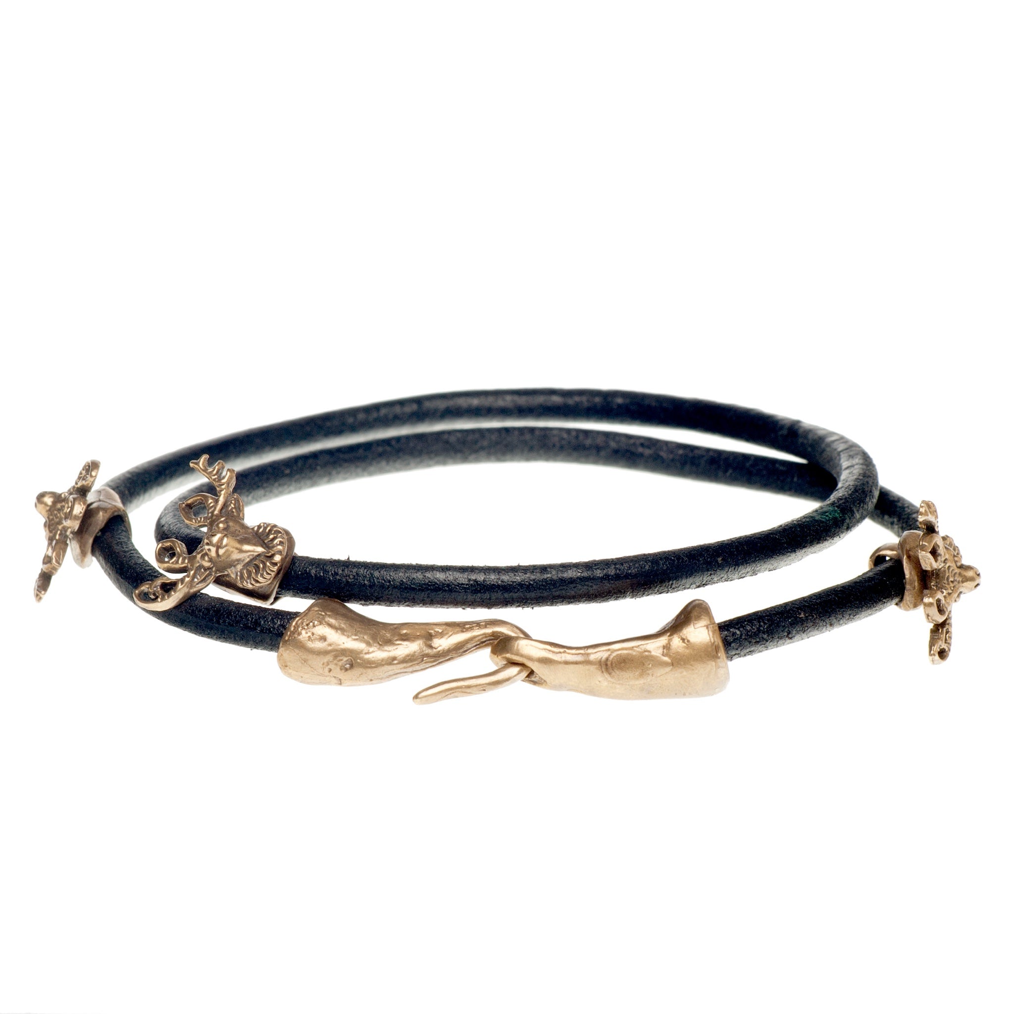 Three Stag Leather Wrap