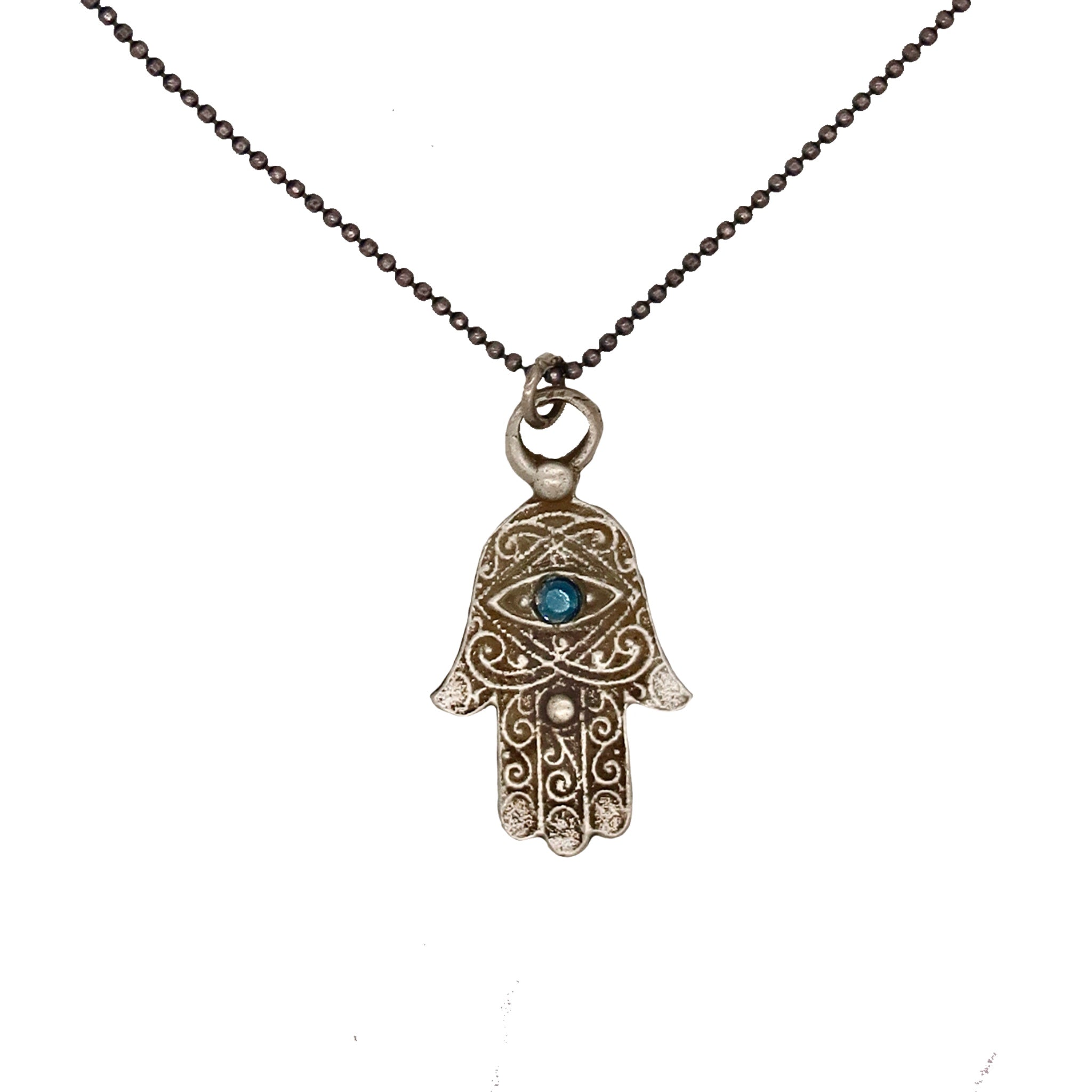 Sterling Silver Double-Sided Hamsa Necklace