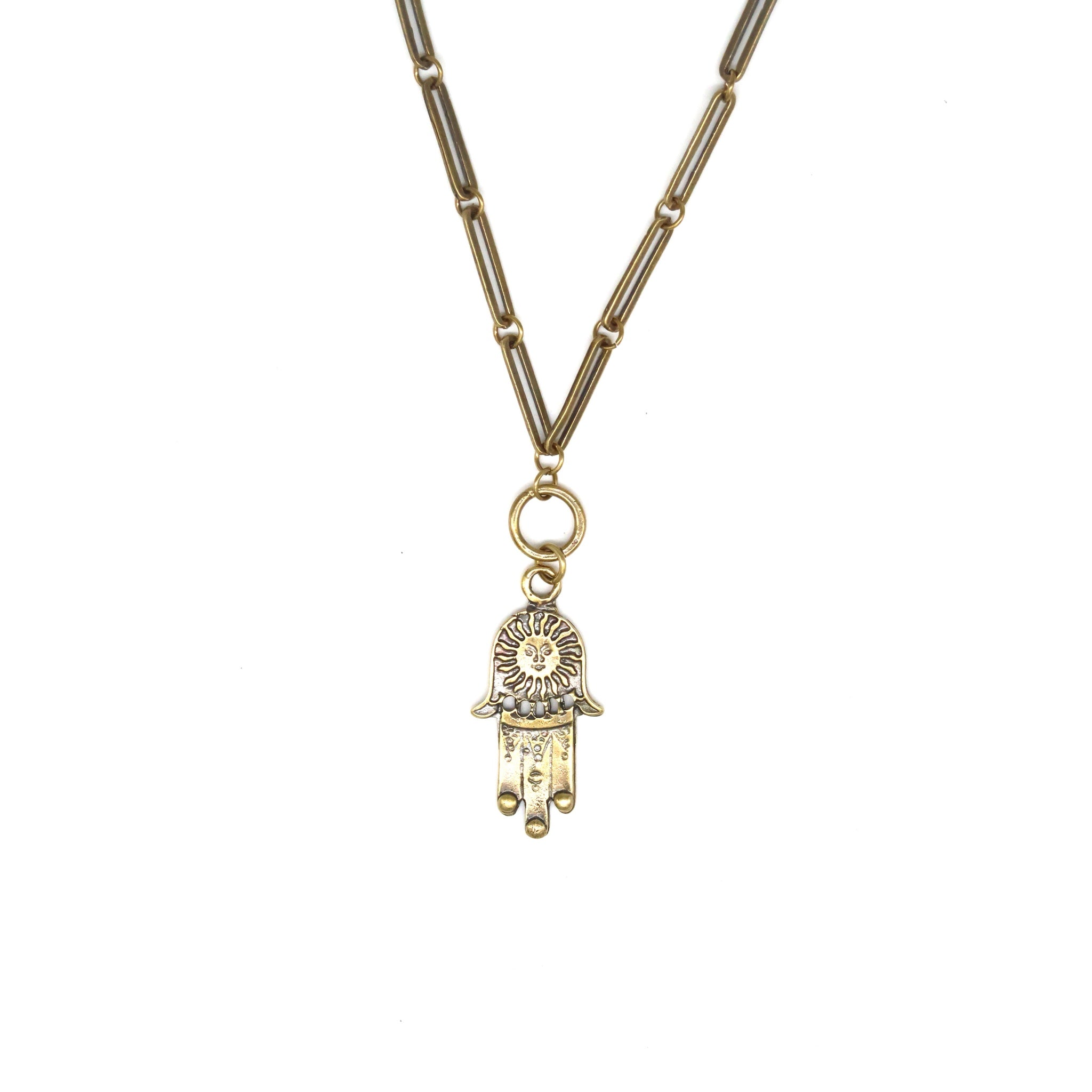 Sun Hamsa Necklace