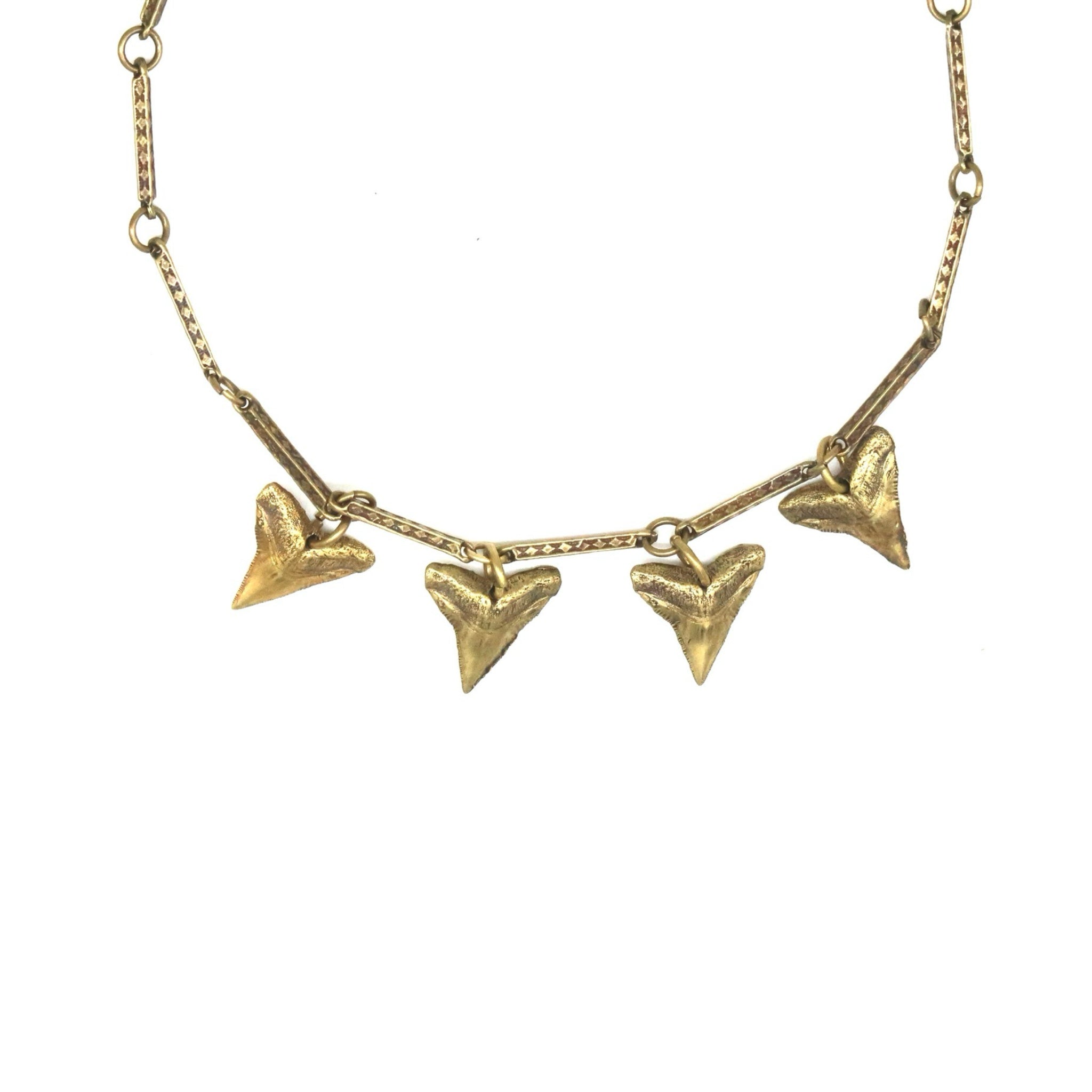 4 Tiny Shark Teeth Necklace
