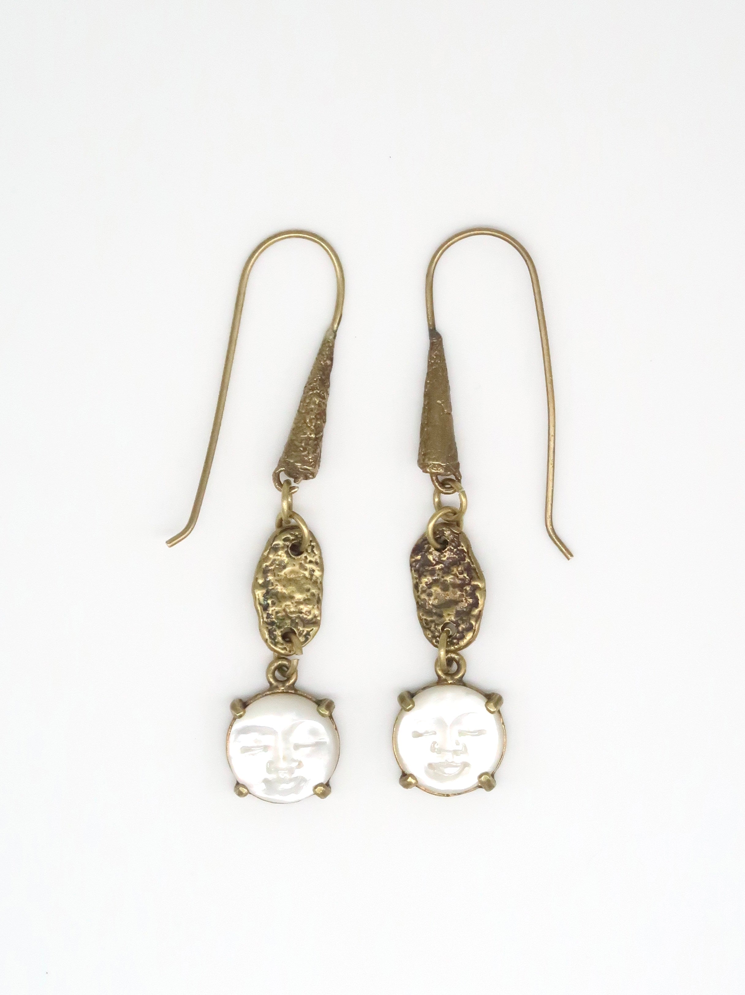 Moon Face Drop Earrings