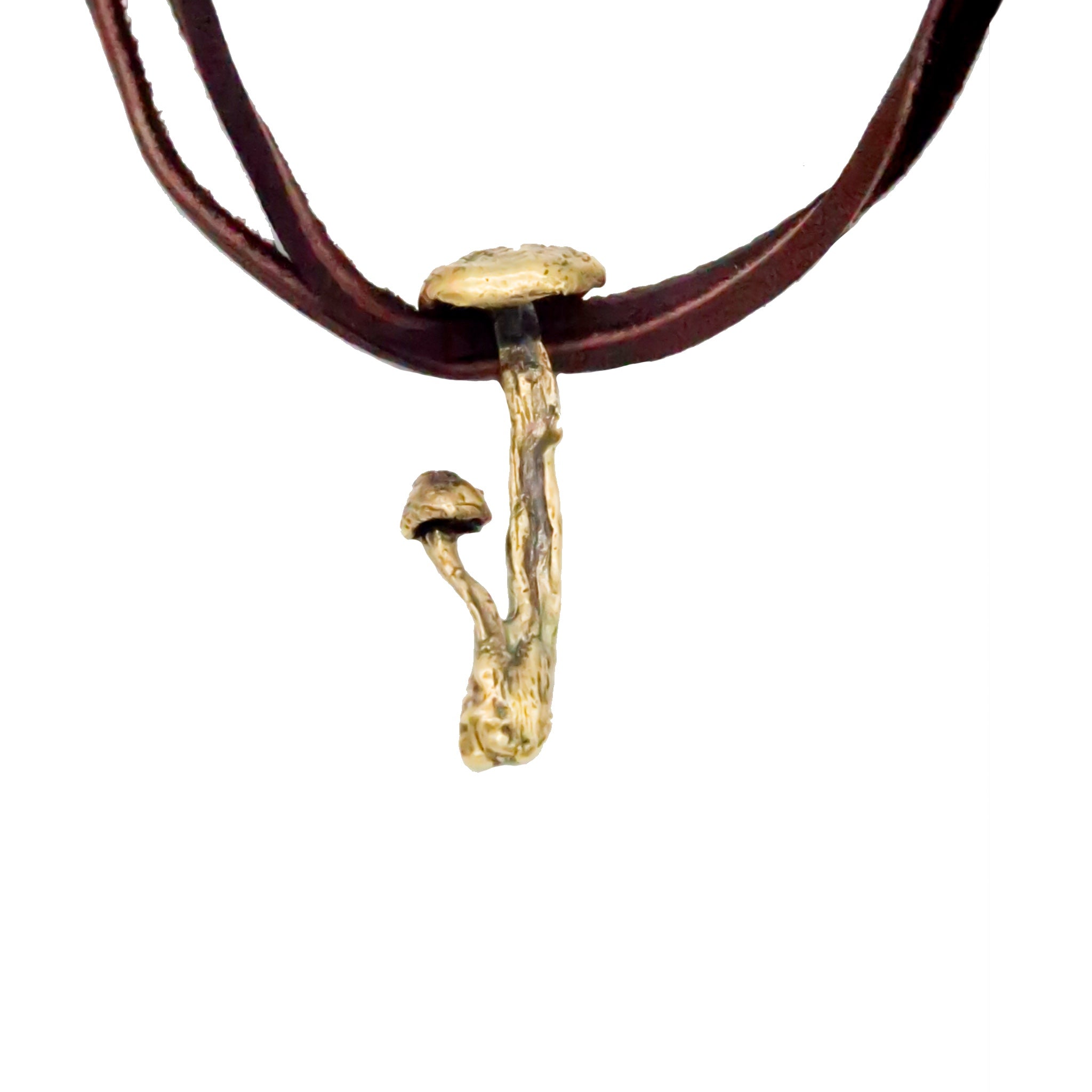 Ojai Jedi "Mother & Child" Mushroom Leather Necklace