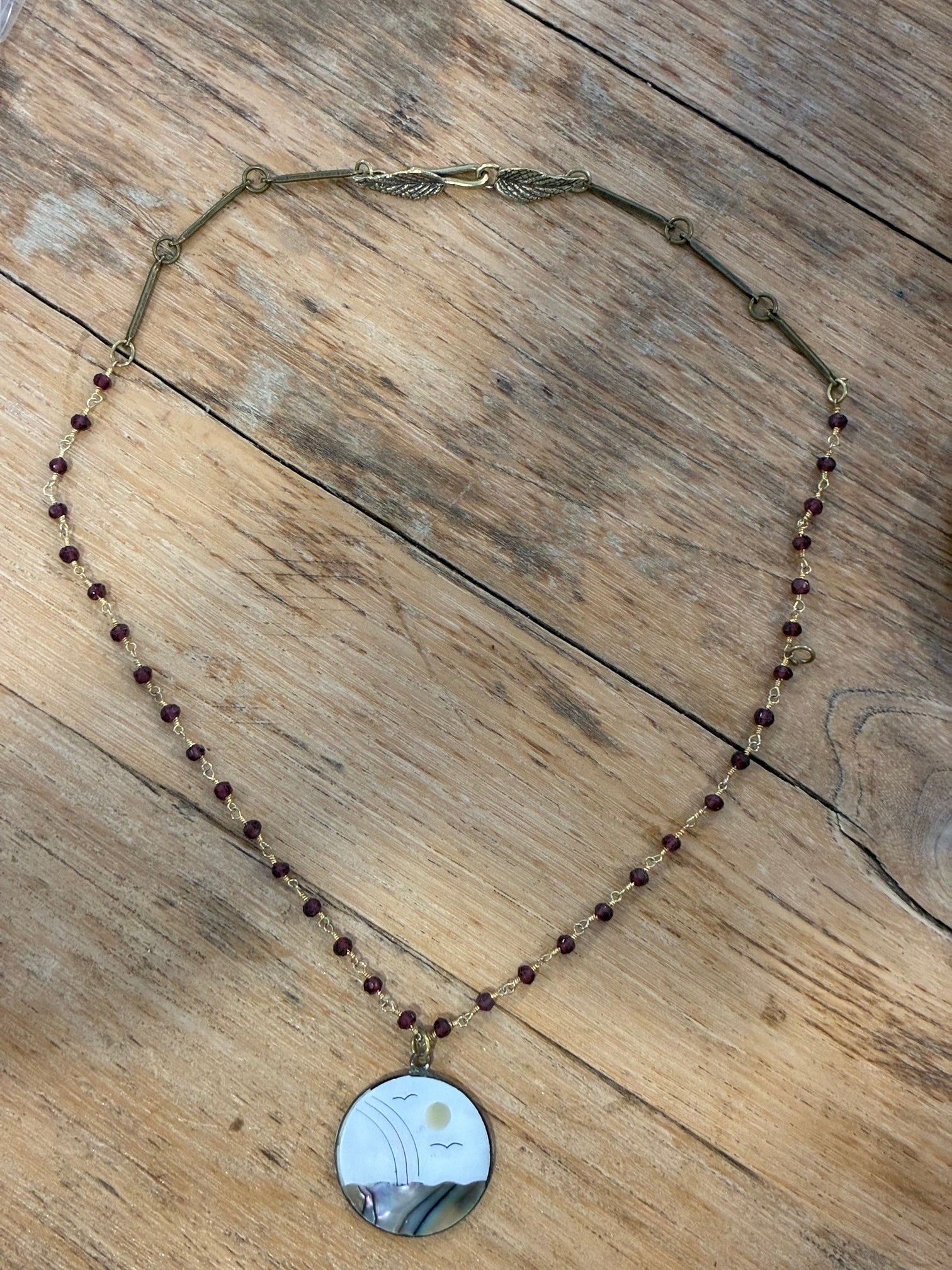 Rainbow Horizon Garnet Necklace