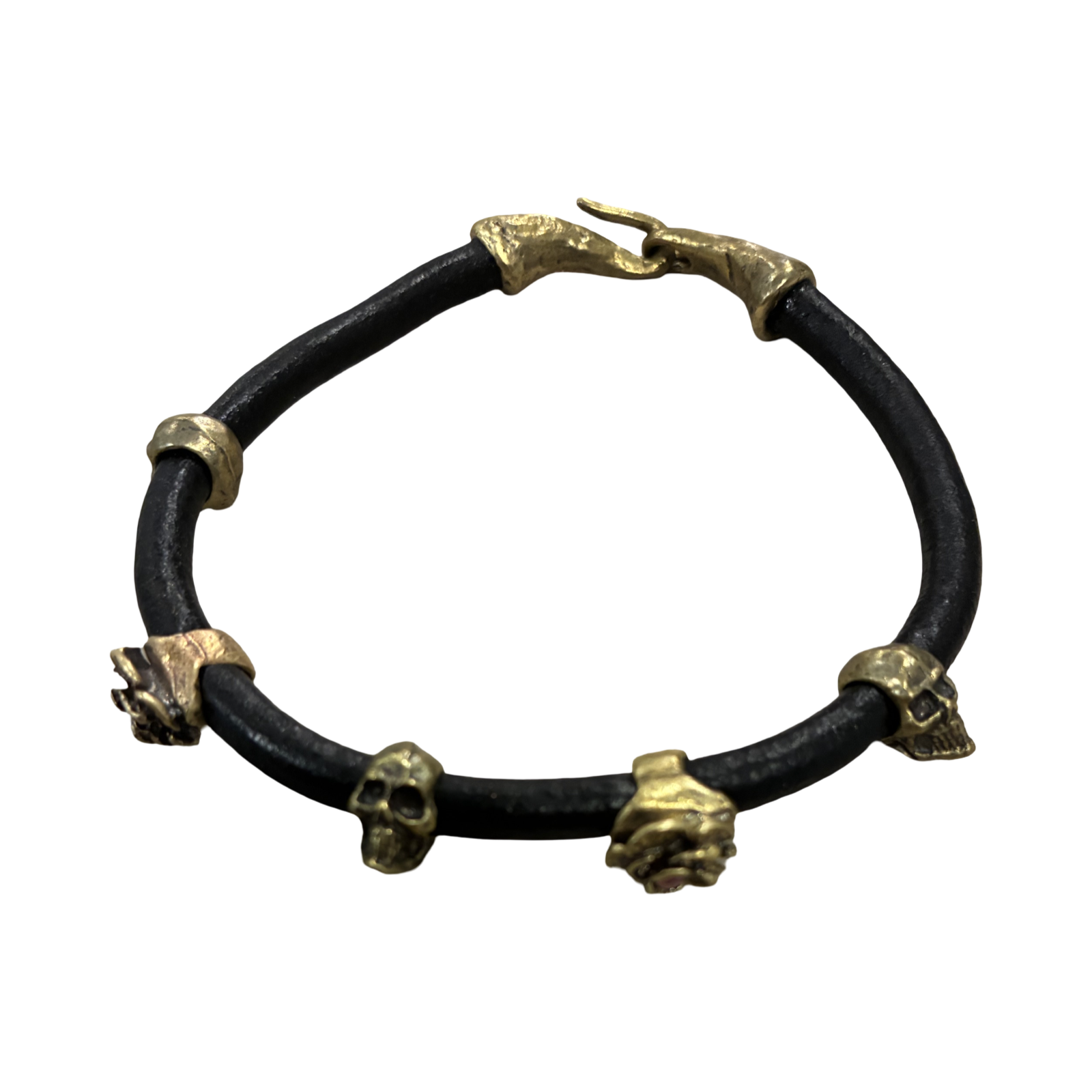 Skull & Roses Leather Bracelet