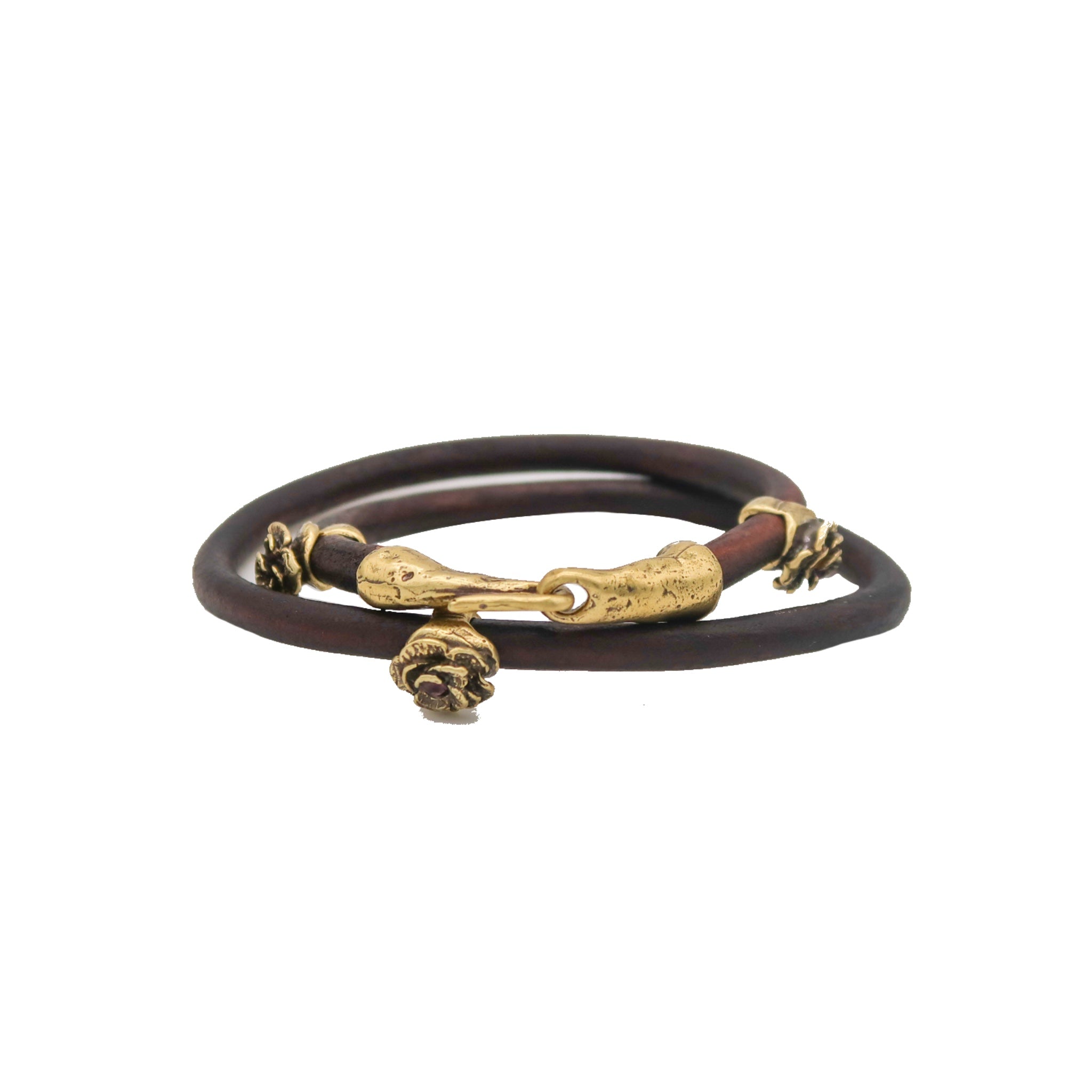 Three Rose Leather Double Wrap