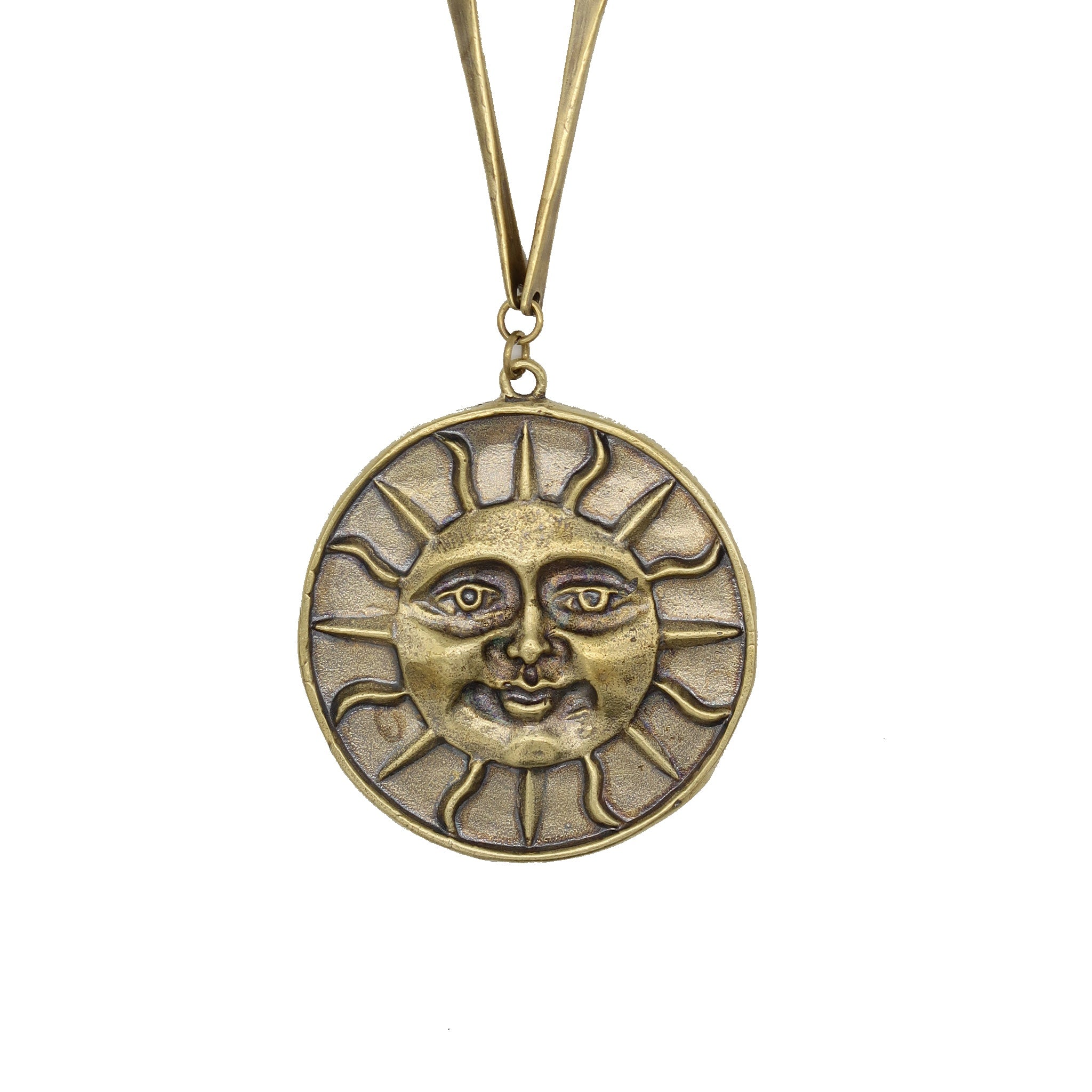 Sun Face Coin Necklace
