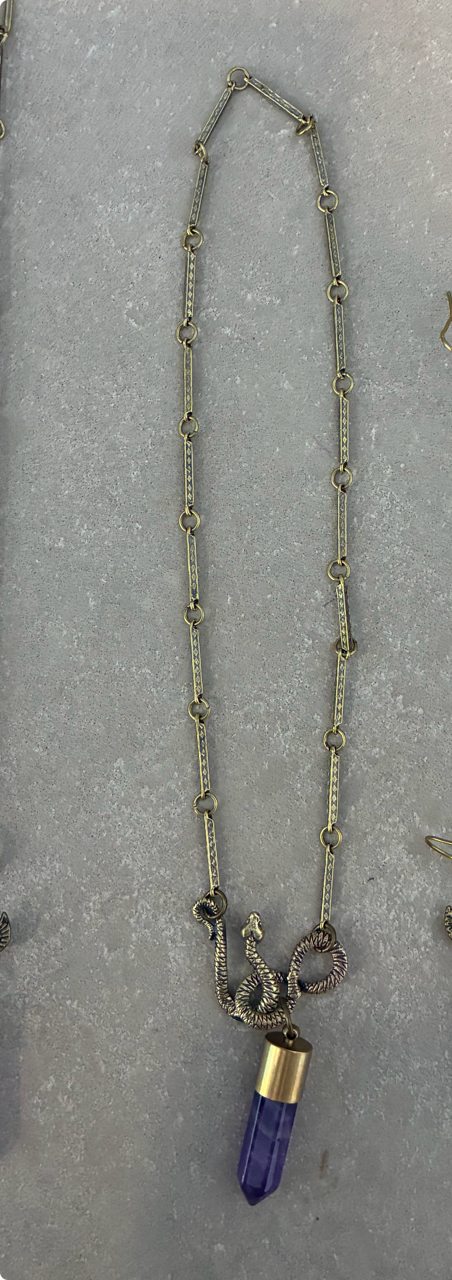 Serpent Amethyst Talisman Necklace