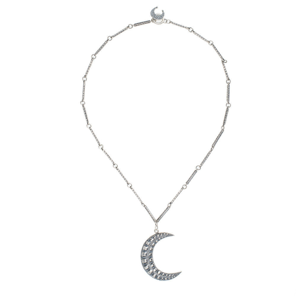 Silver Crescent Moon Necklace