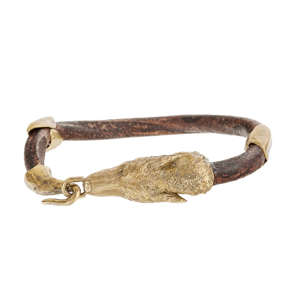 Wolf Head Leather Bracelet