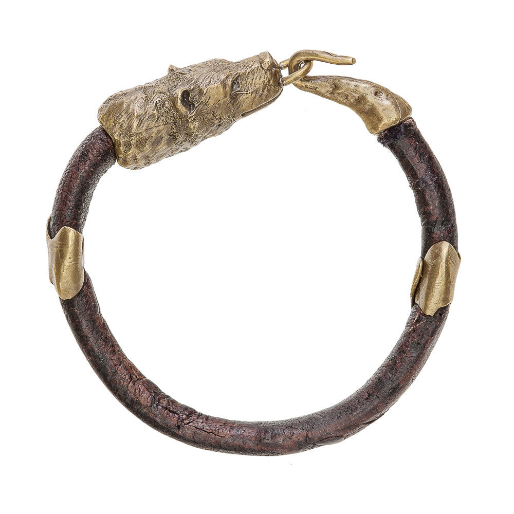 Bear Head Leather Bracelet