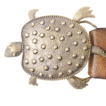 Gold plated turtle belt buckle Vintage Belt/Purse Buckle TURTLE Gold Plated DESIGNER MIMI  main image 3
