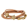 Image of Starfish Leather Wrap Bracelet