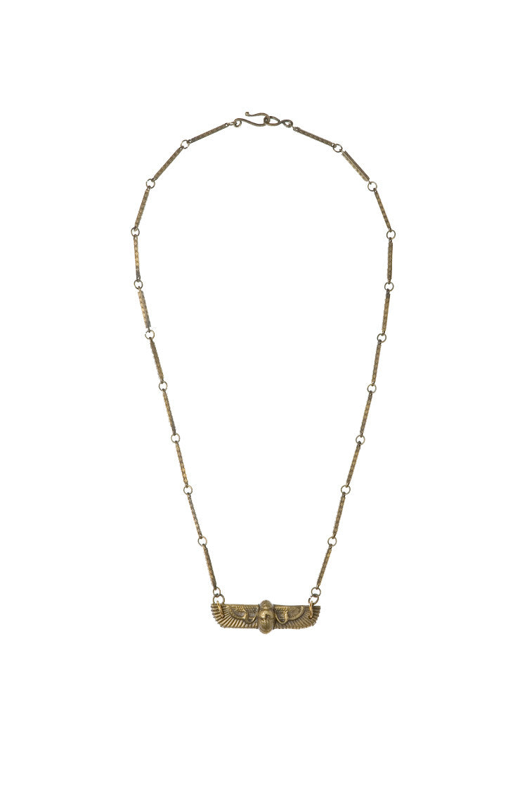 Deco Winged Scarab Necklace