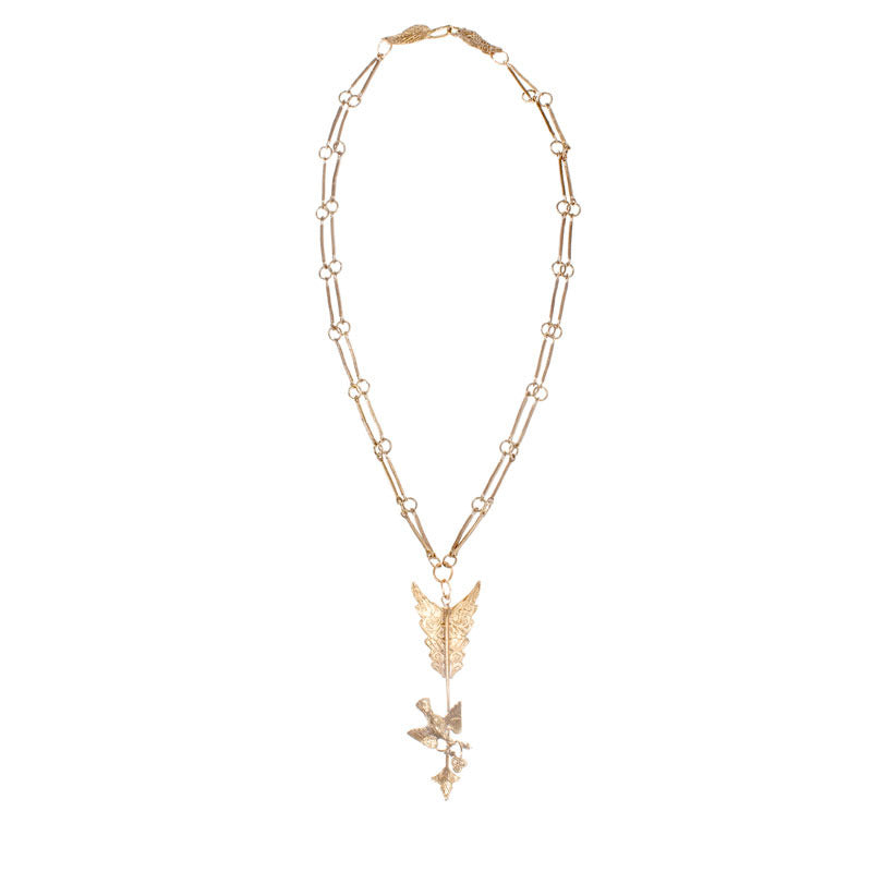 Peace Dove & Arrow Necklace