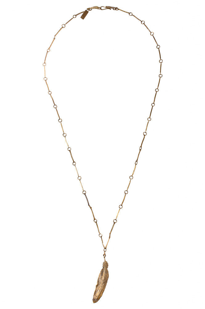 Long Single Feather Necklace