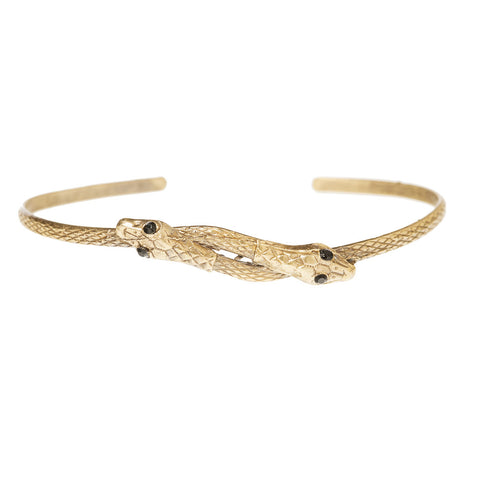 Thin Double Serpent Bangle