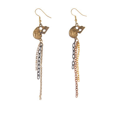 Skull & Vintage Chain Earrings