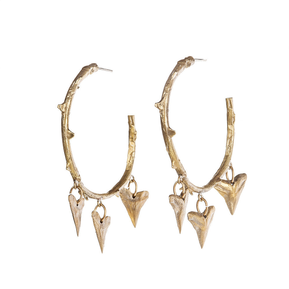 Thorn Hoops with Shark Teeth