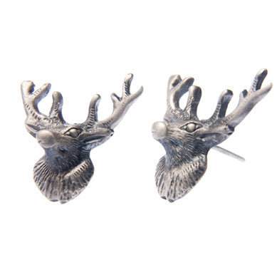 Sterling Silver Stag Studs