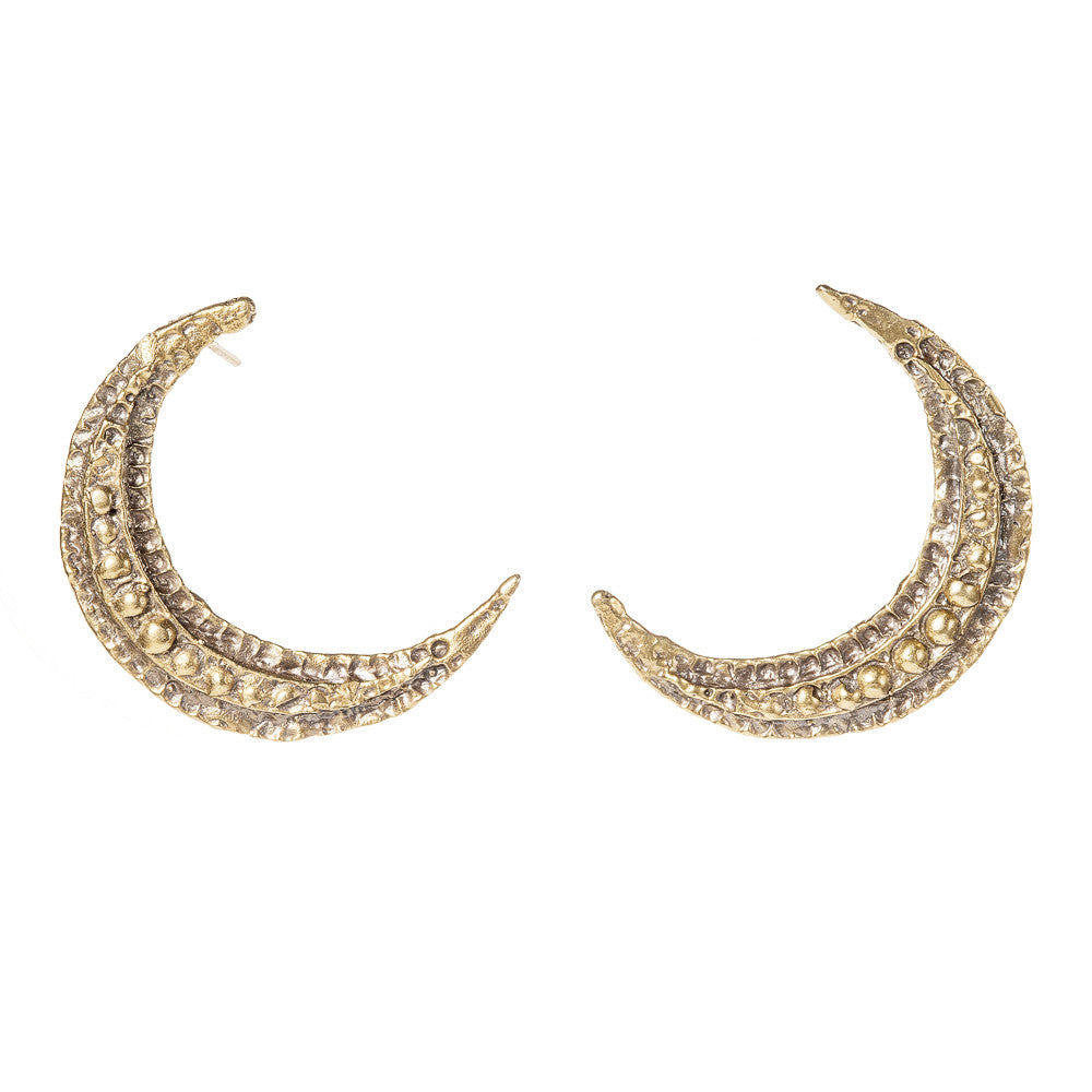 Large Crescent Moon Studs