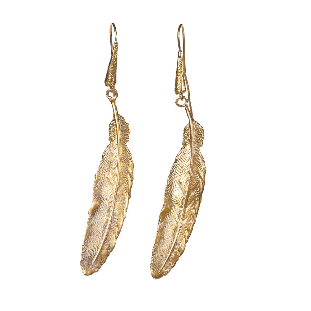 Long Edwardian Feather Earrings
