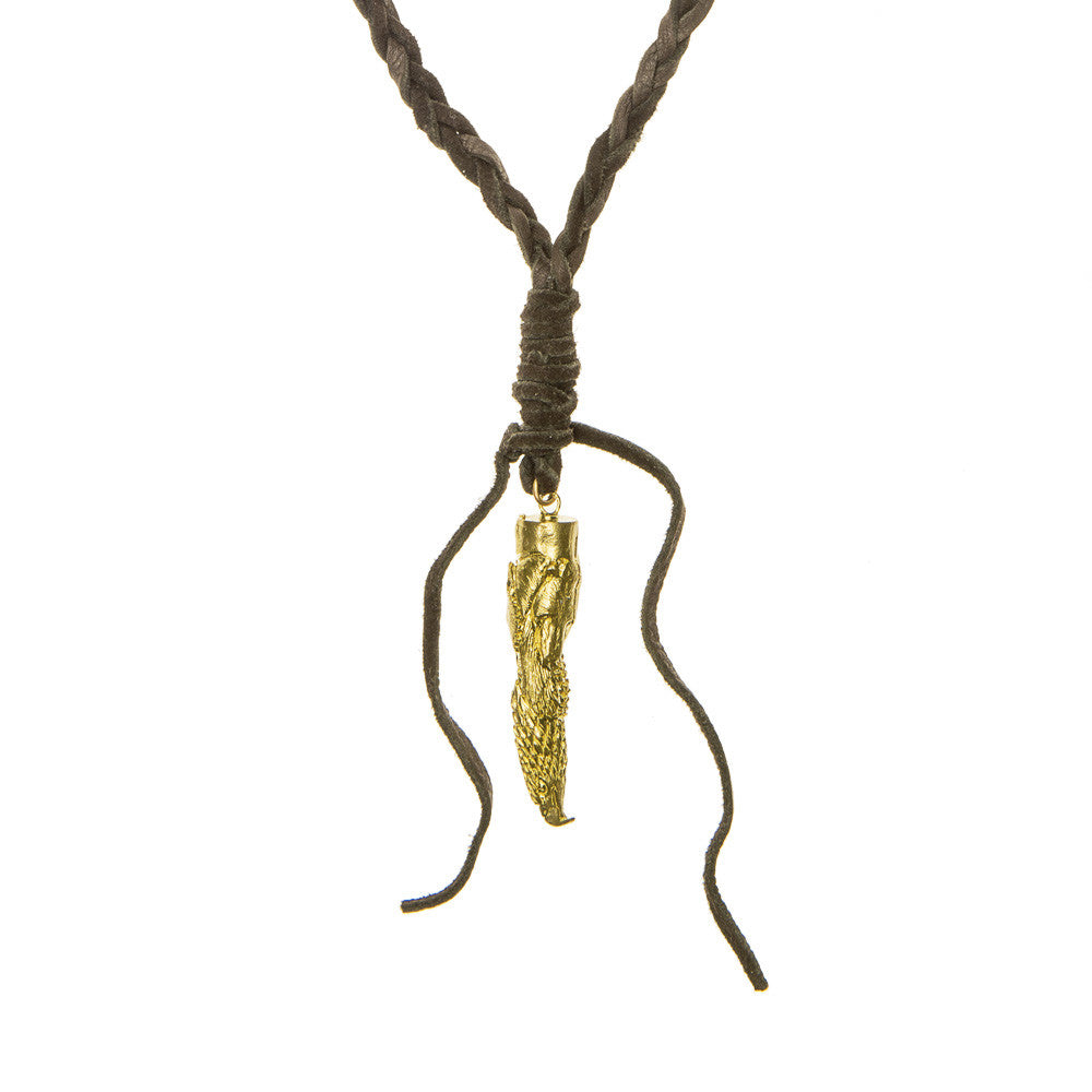 Raven, Bear, and Wolf Claw on Braided Deer Leather
