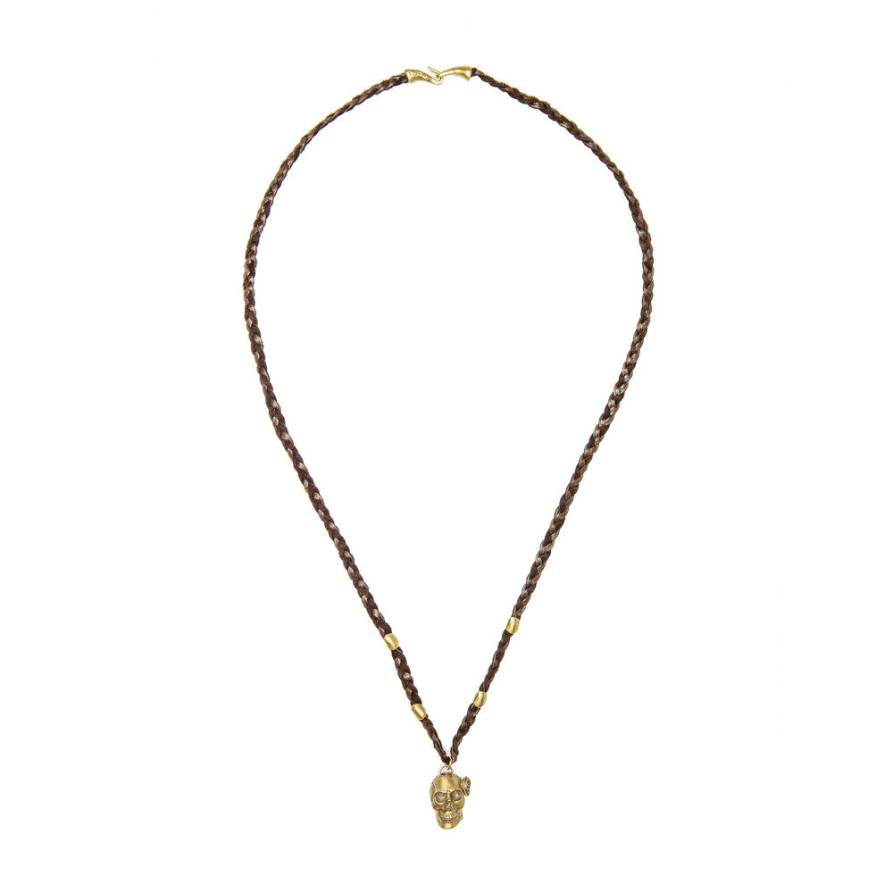 Skull with Rose Braided Buckskin