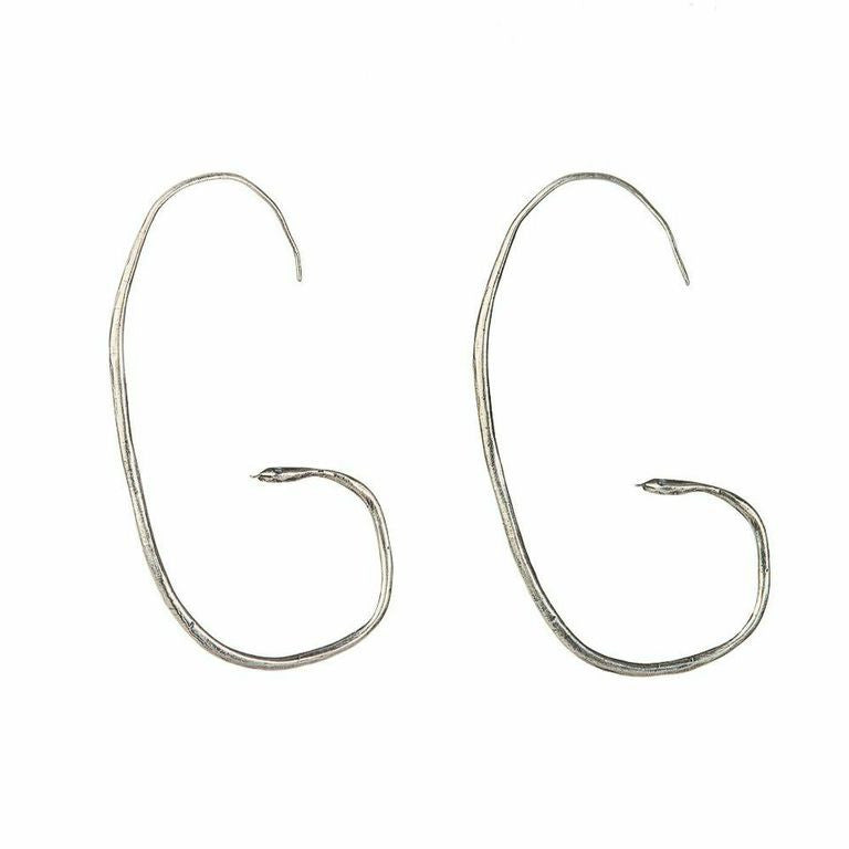 Sterling Silver Serpent Hoops