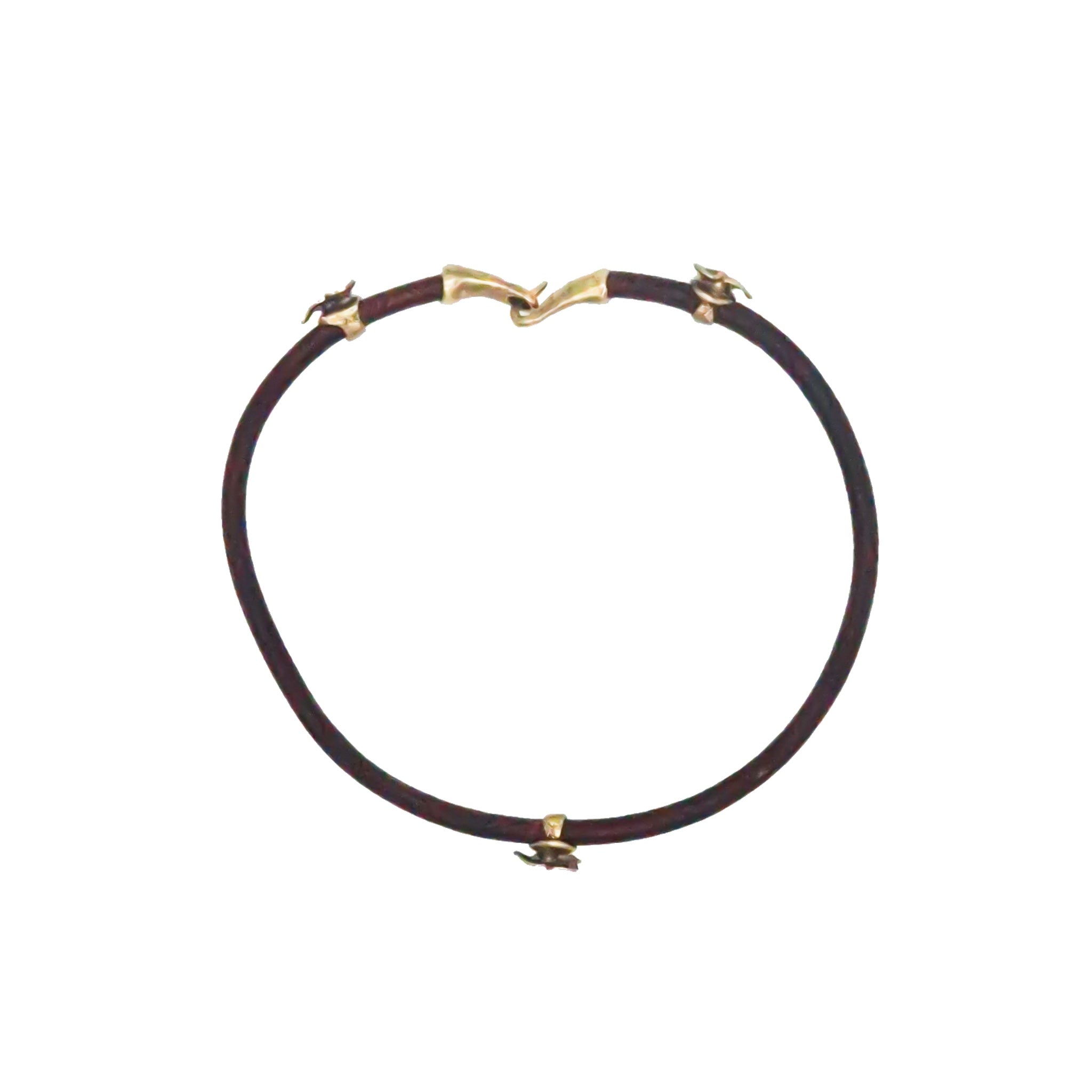 Three Leaf Leather Double Wrap