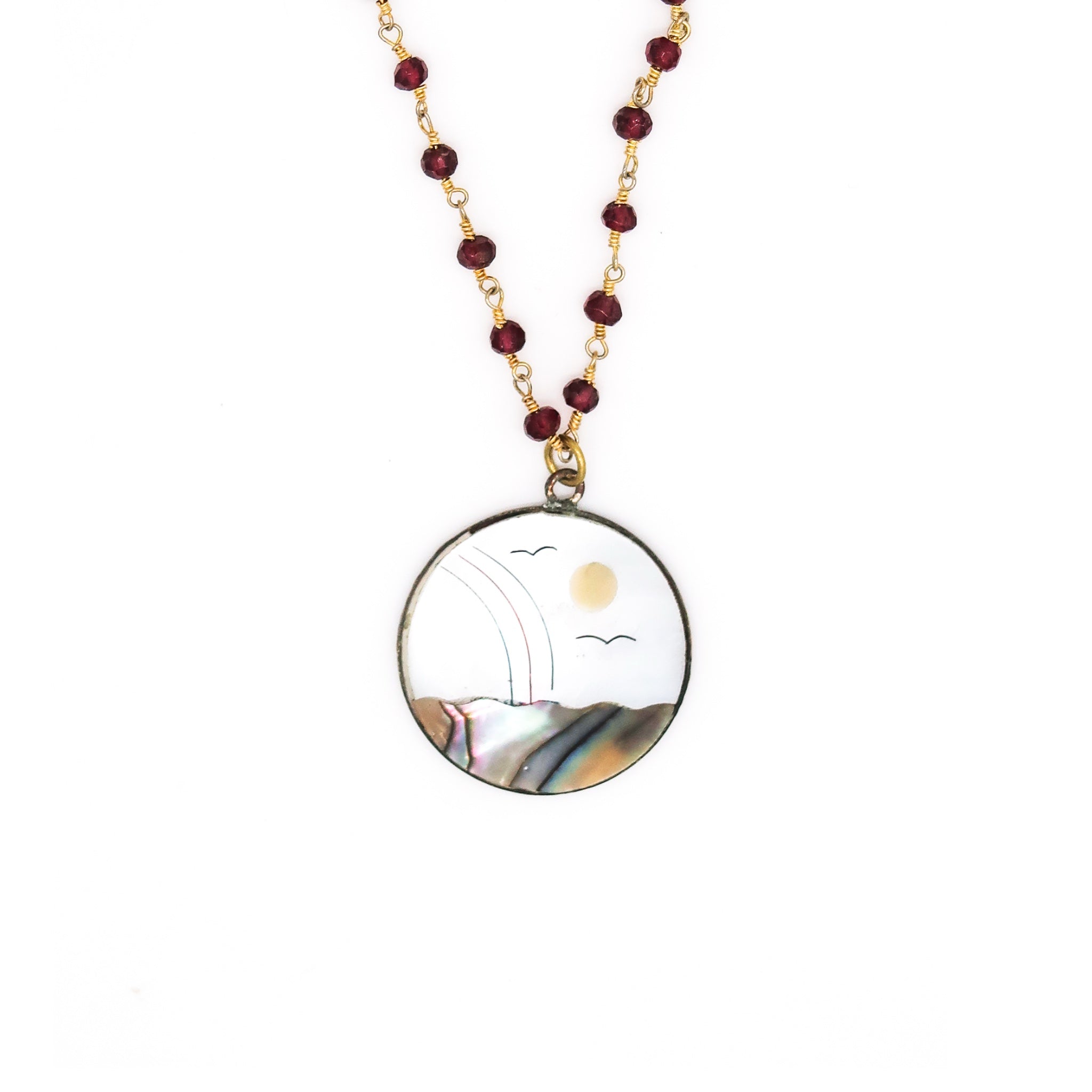 Rainbow Horizon Garnet Necklace