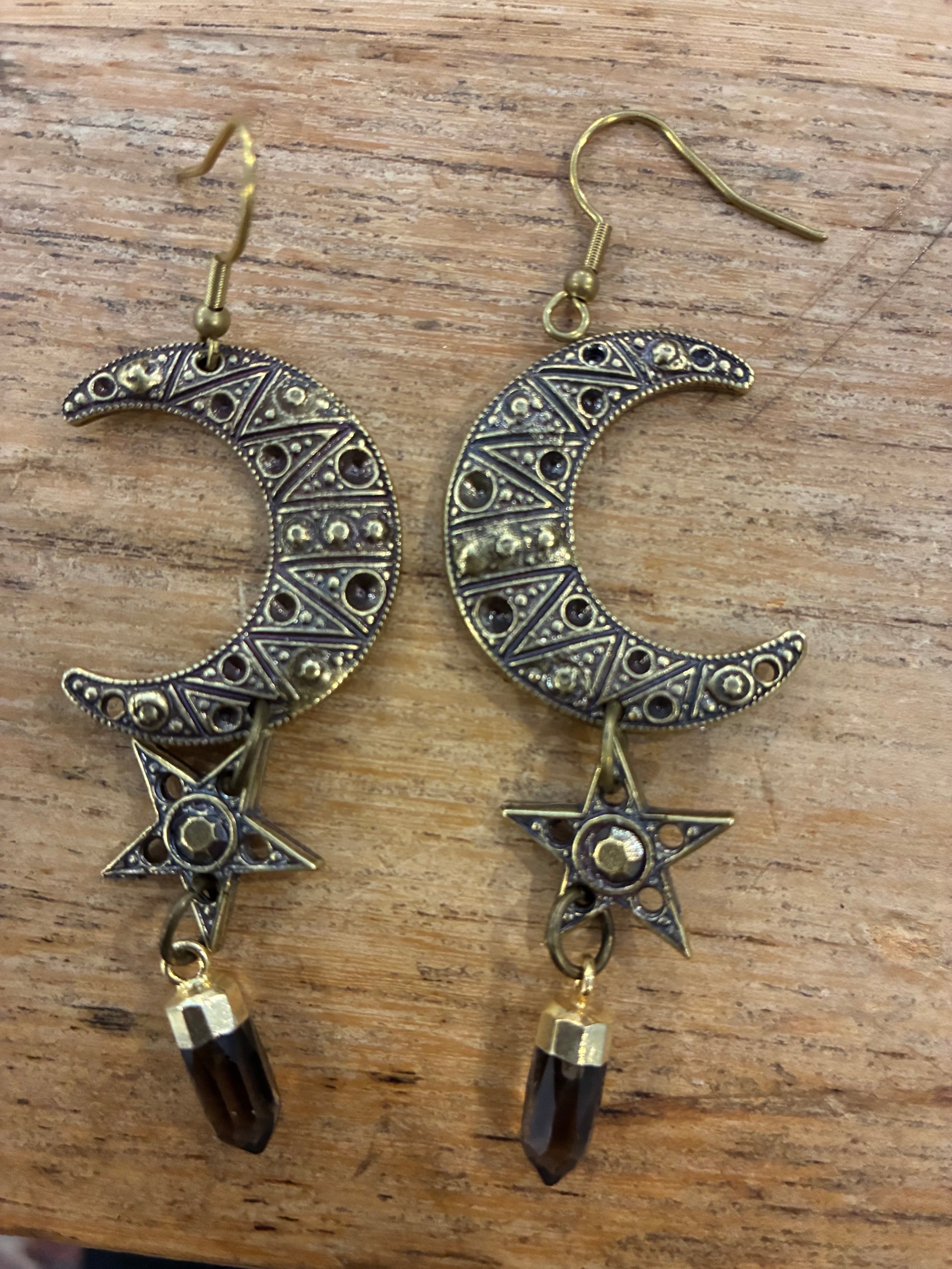 Celestial Night Smoky Quartz Earrings
