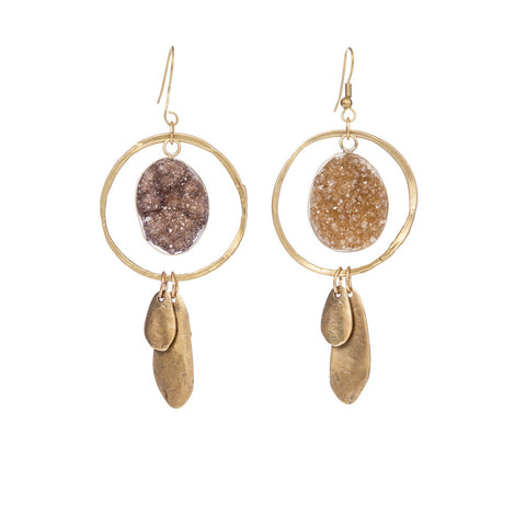 Amber Druzy Hoops