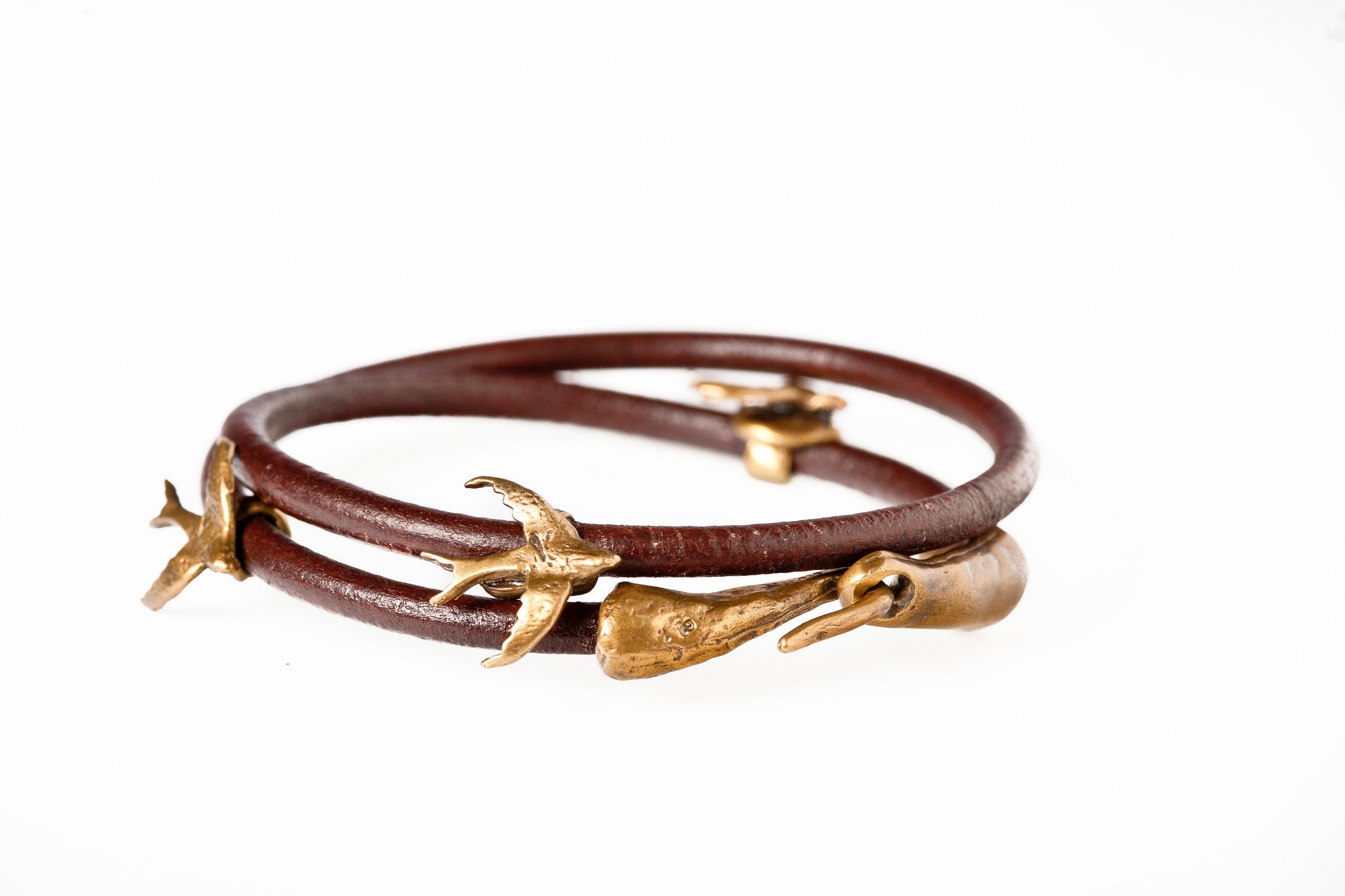 Three Bird Leather Wrap