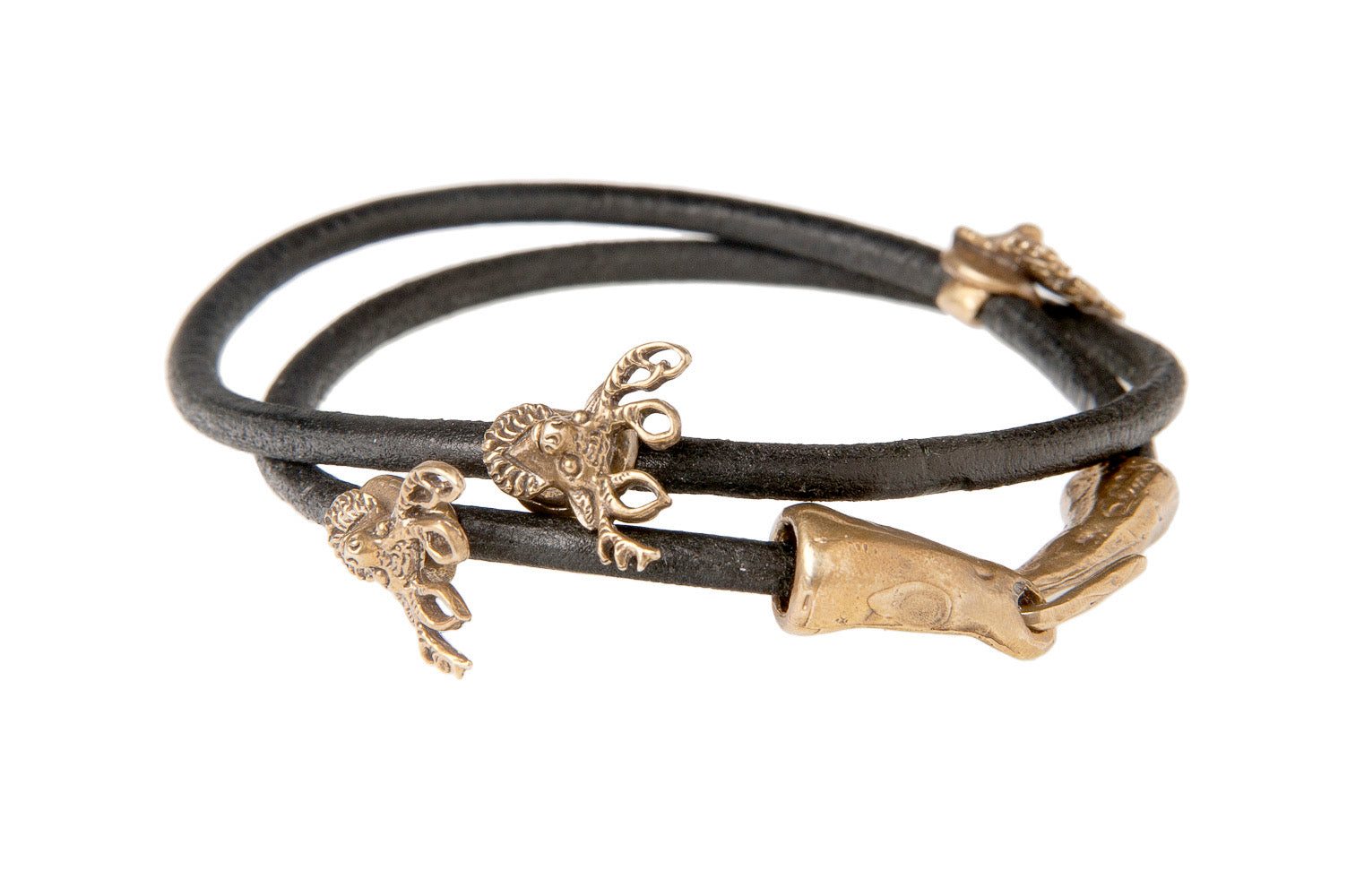 Three Stag Leather Wrap