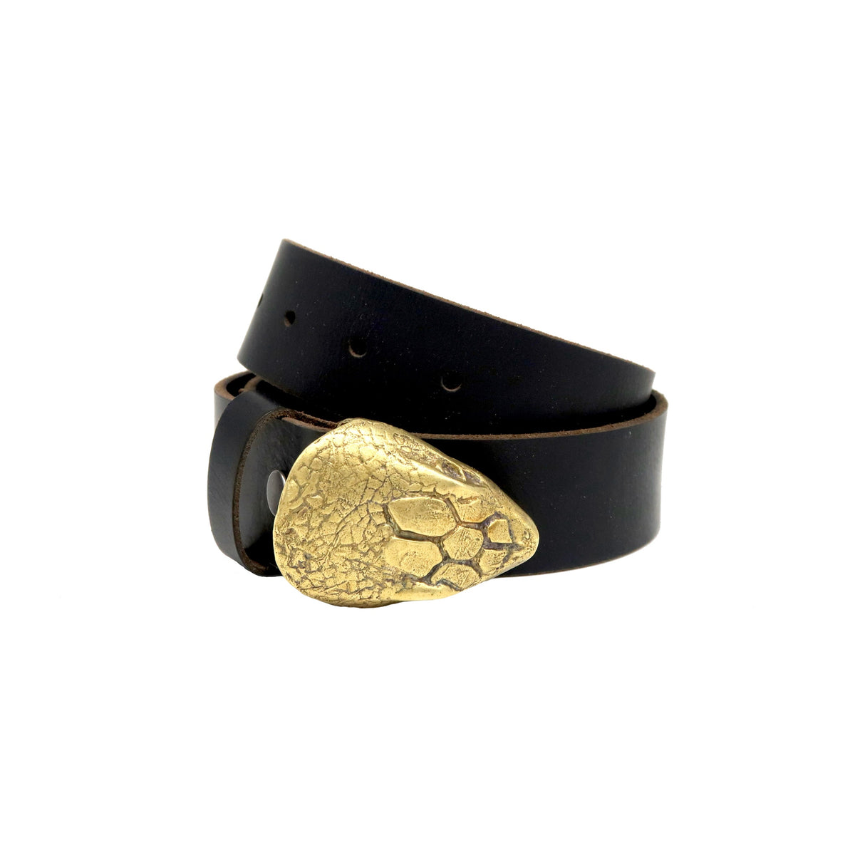 Honors genuine snake skin belt w/gold hardware L 90s Real Python Leather Belt for Men / Vintage Exotic Animal  main image 3
