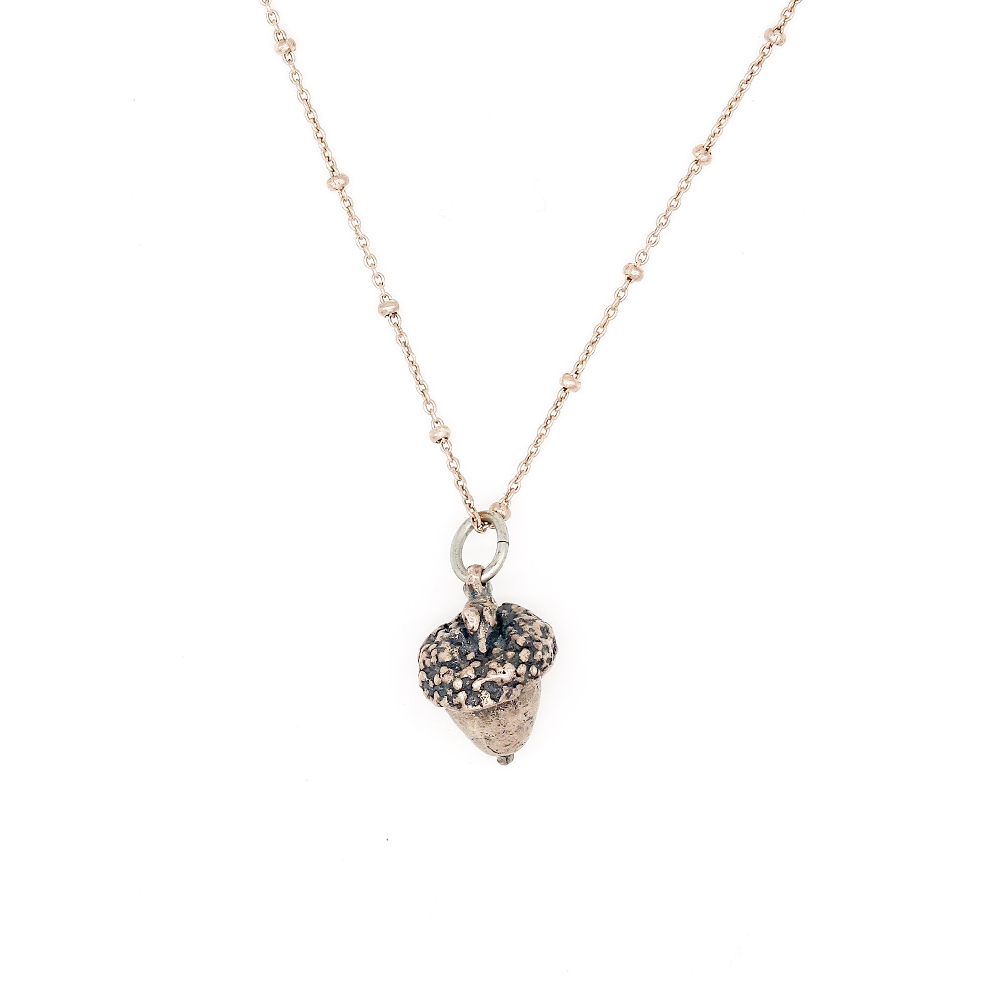 Sterling Silver Small Acorn Necklace