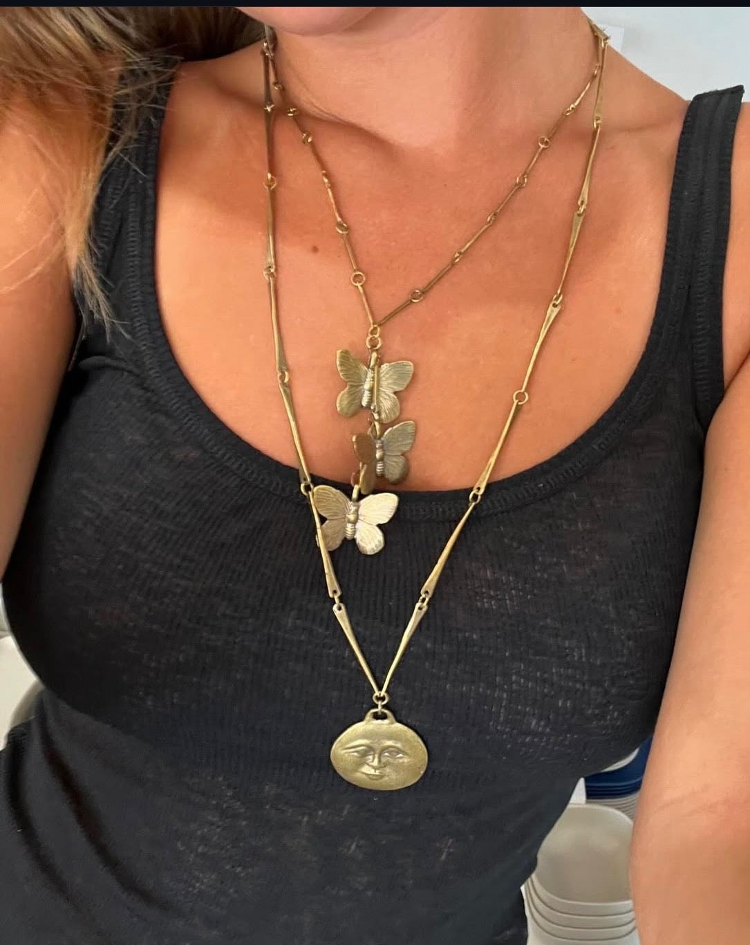 Three Butterflies Necklace