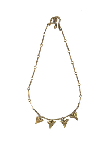 4 Tiny Shark Teeth Necklace