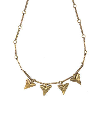 4 Tiny Shark Teeth Necklace