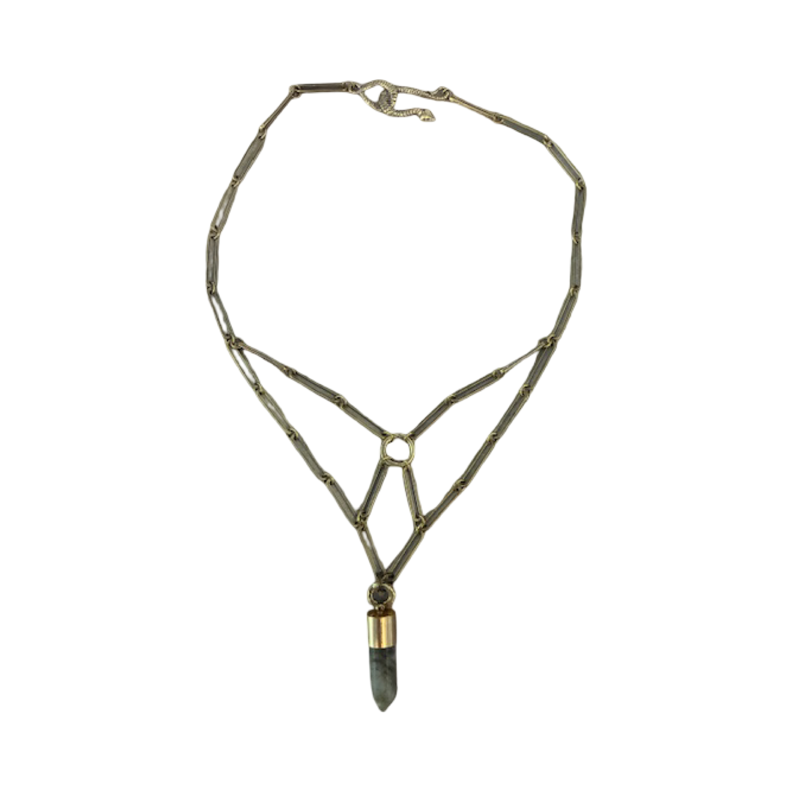 Labradorite Webbed Bib Necklace