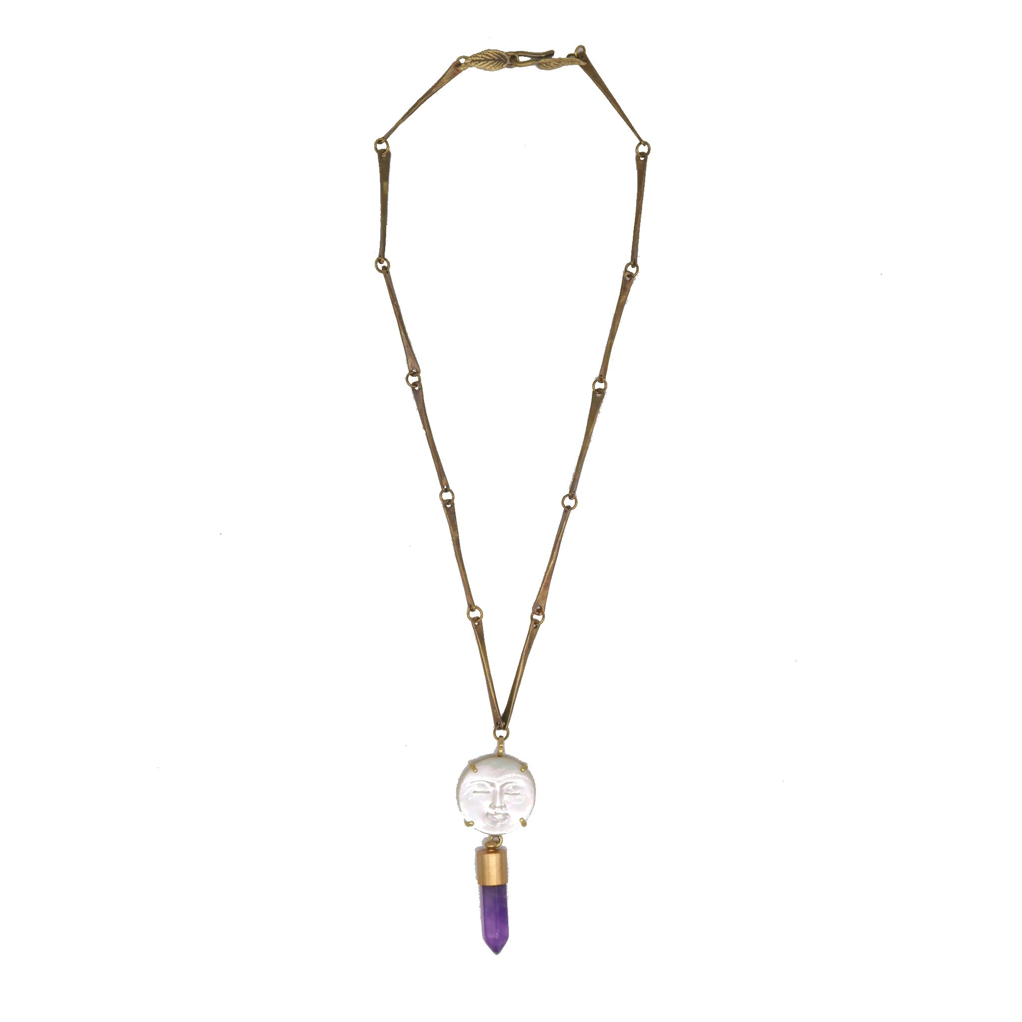 Moon & Sun with crystal  Necklace
