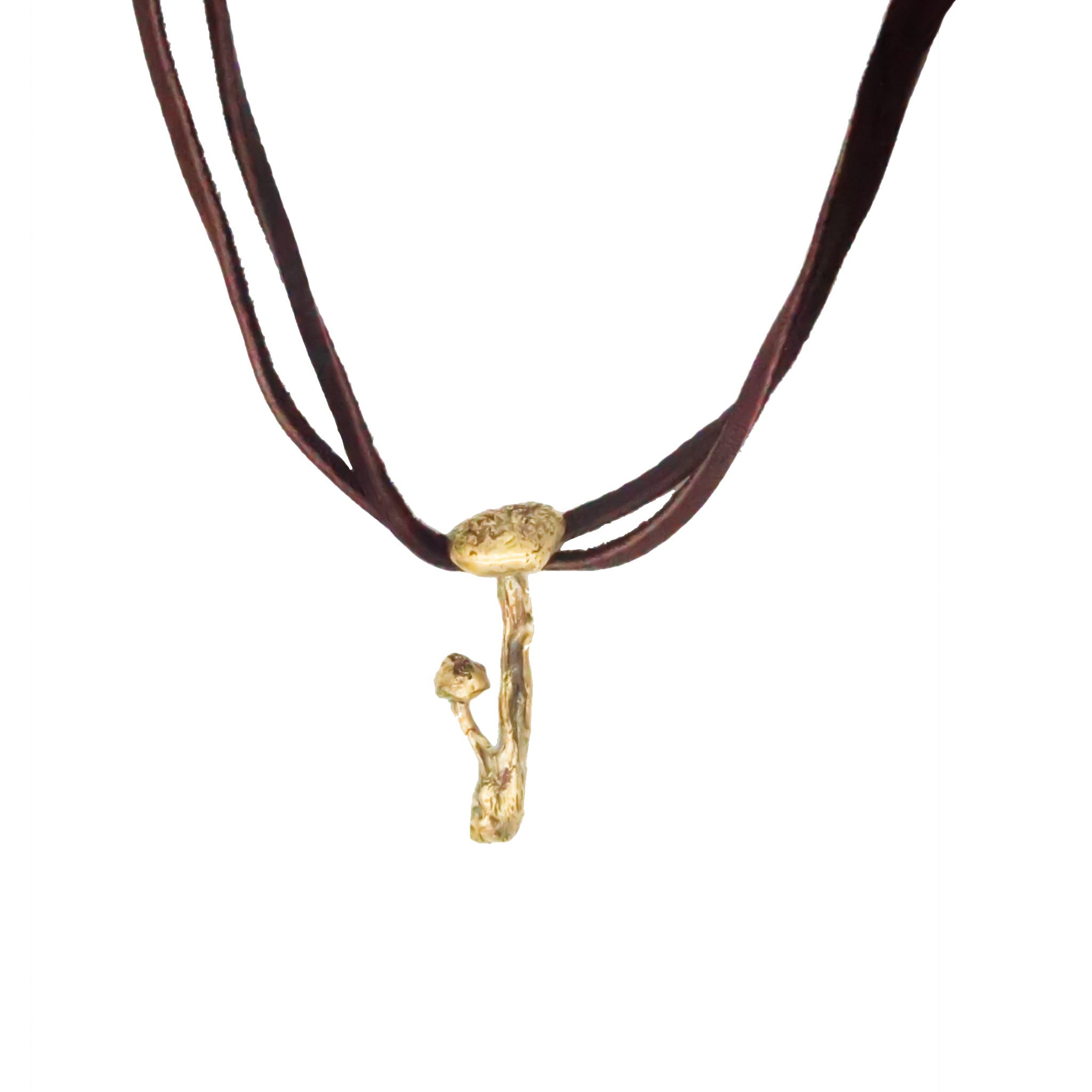 Ojai Jedi "Mother & Child" Mushroom Leather Necklace